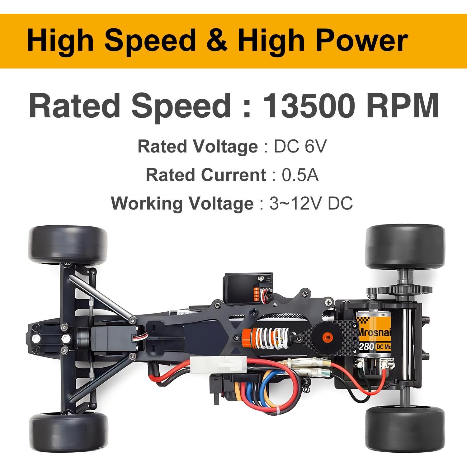 6 Motores DC Mini 280 Mrosnail 3V-12V 13500RPM 0.5A