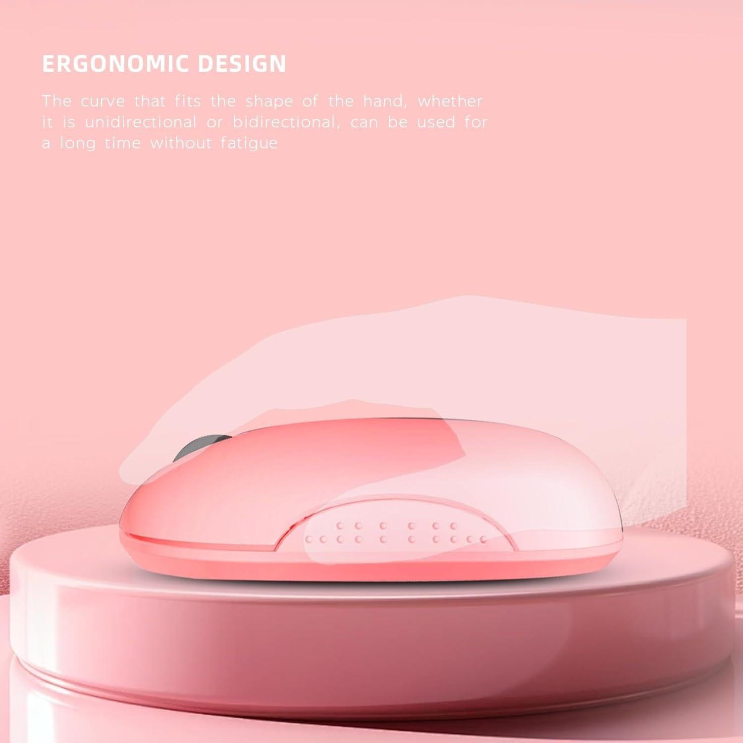 Ratón Inalámbrico ONE-UP Rosa 2.4G Bluetooth 5.0 Silencioso