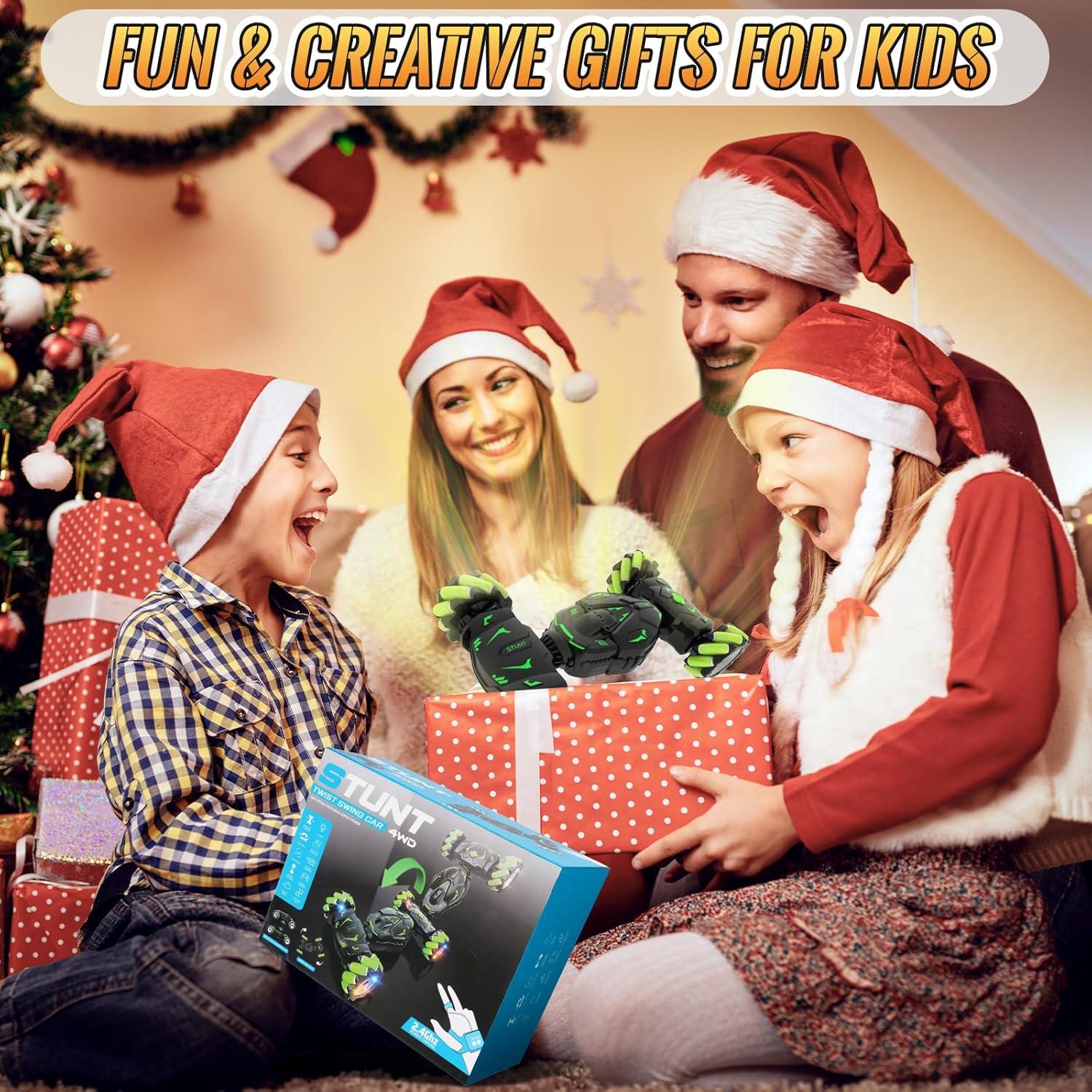 Coche Acrobático RC Pristar Verde-Negro 4WD 360° para Niños