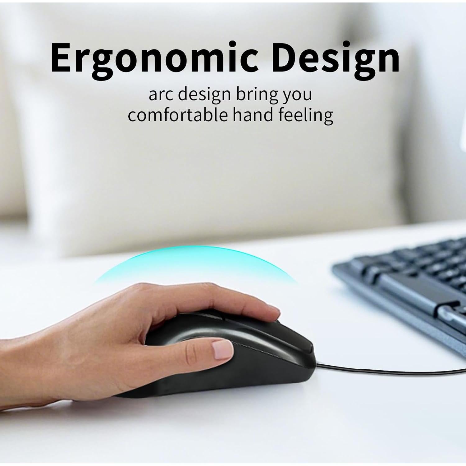 Ratón Óptico PS/2 YORUNOHOSHI 1000 DPI 3 Botones 1.52 m Negro