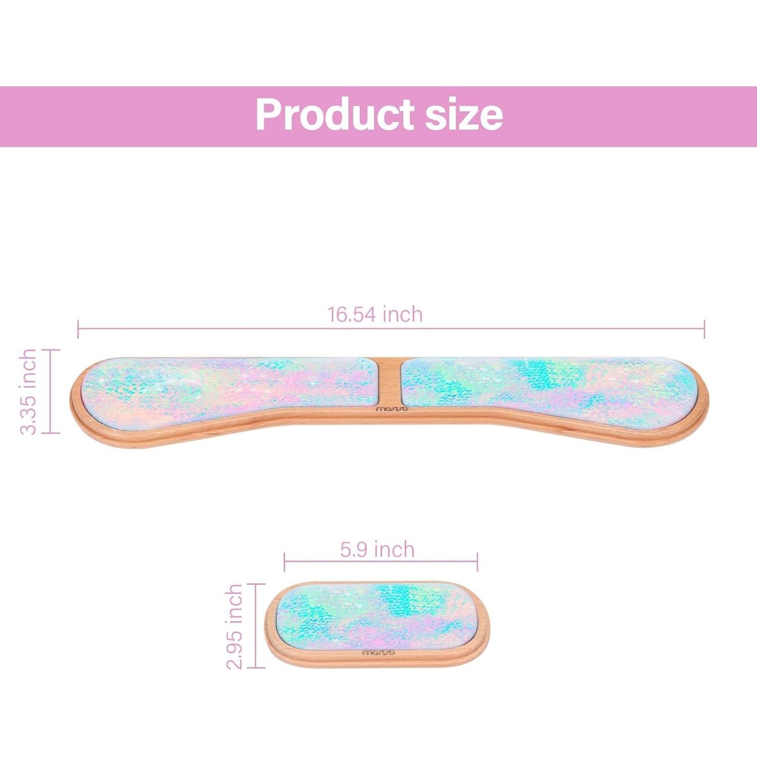 MOSISO Keyboard Wrist Rest Set with Wooden Base&Memory Foam, Ergonomic Keyboard Mouse Wrist Rest Support for Typing, Gaming Pain Relief Pad for Home & Office, Glitter Dazzling Painting