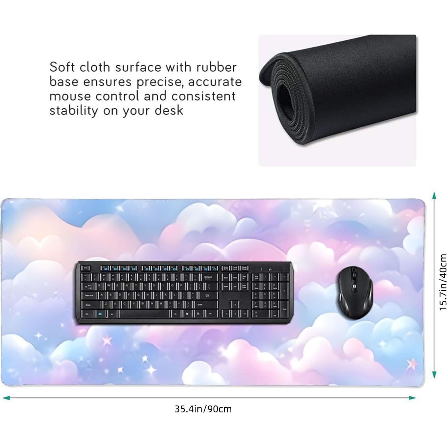 Alfombrilla de Ratón Grande Tangopi Nube Galáctica Rosa 90x40cm