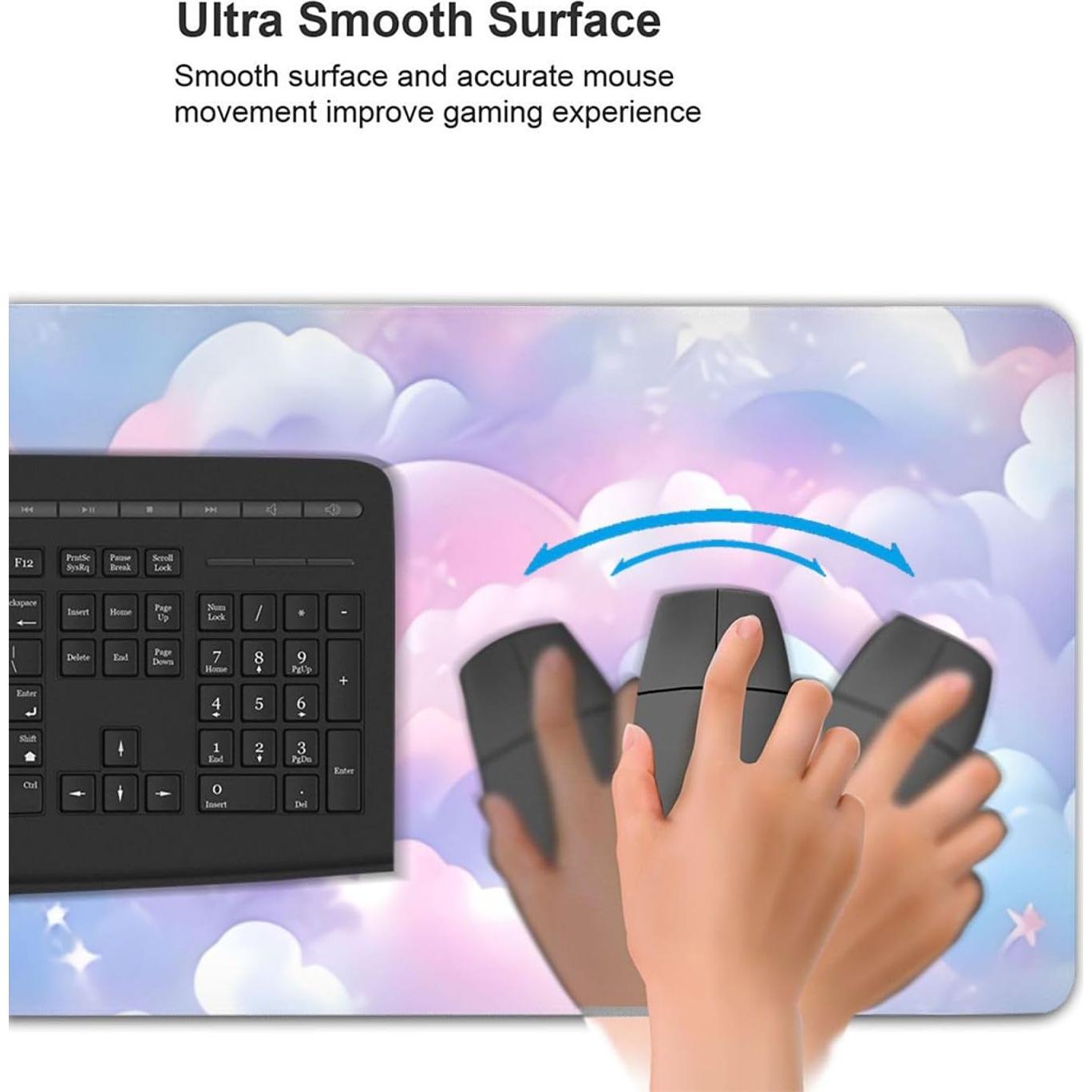 Alfombrilla de Ratón Grande Tangopi Nube Galáctica Rosa 90x40cm