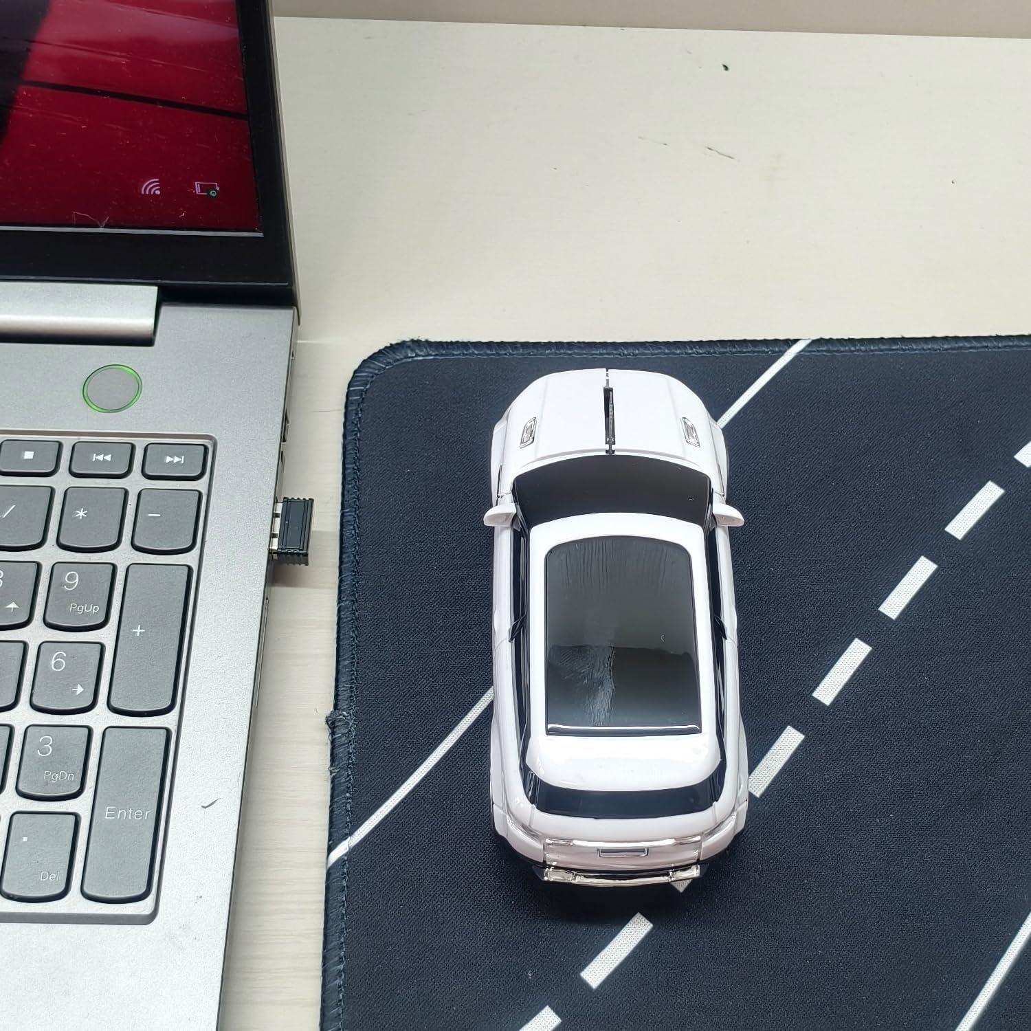 Ratón Inalámbrico USB SUV Deportivo con LED - Blanco