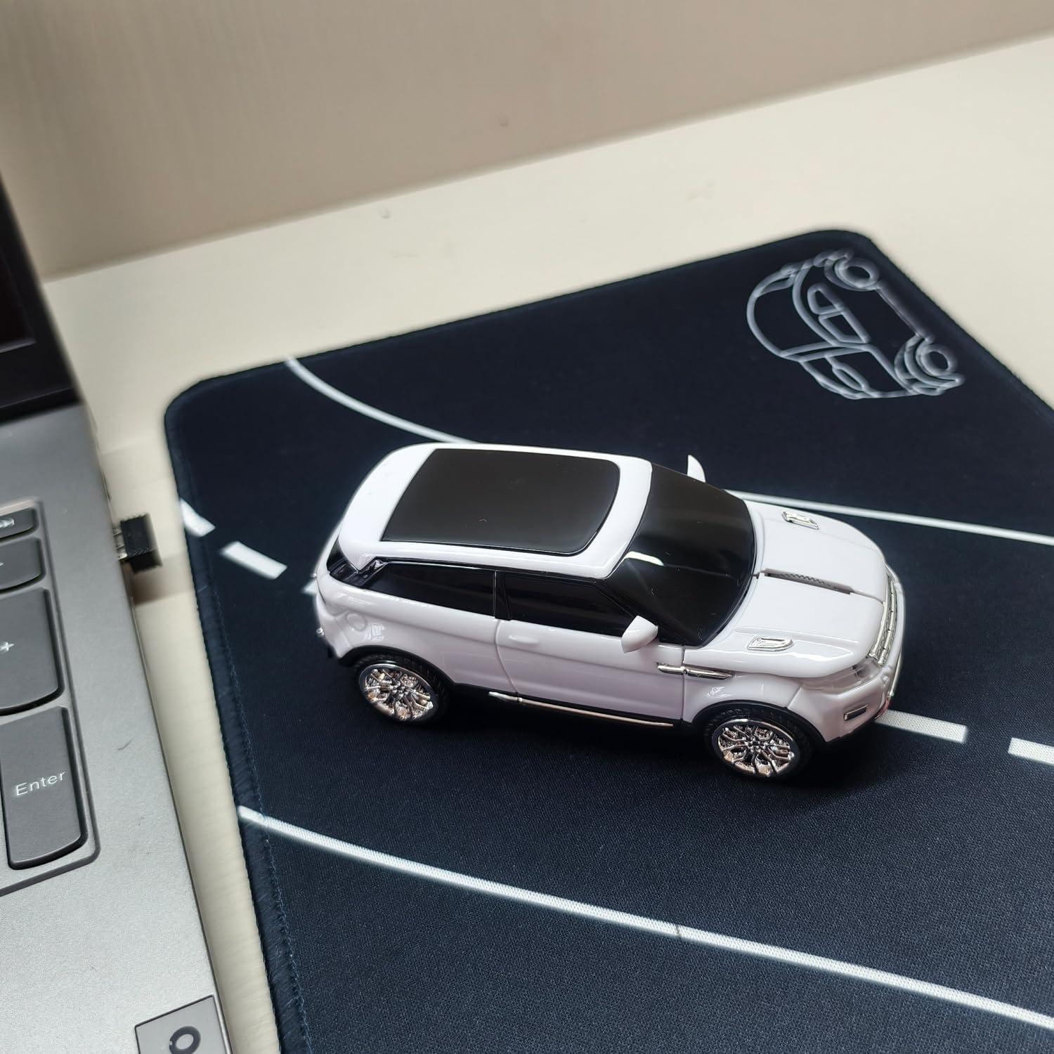 Ratón Inalámbrico USB SUV Deportivo con LED - Blanco