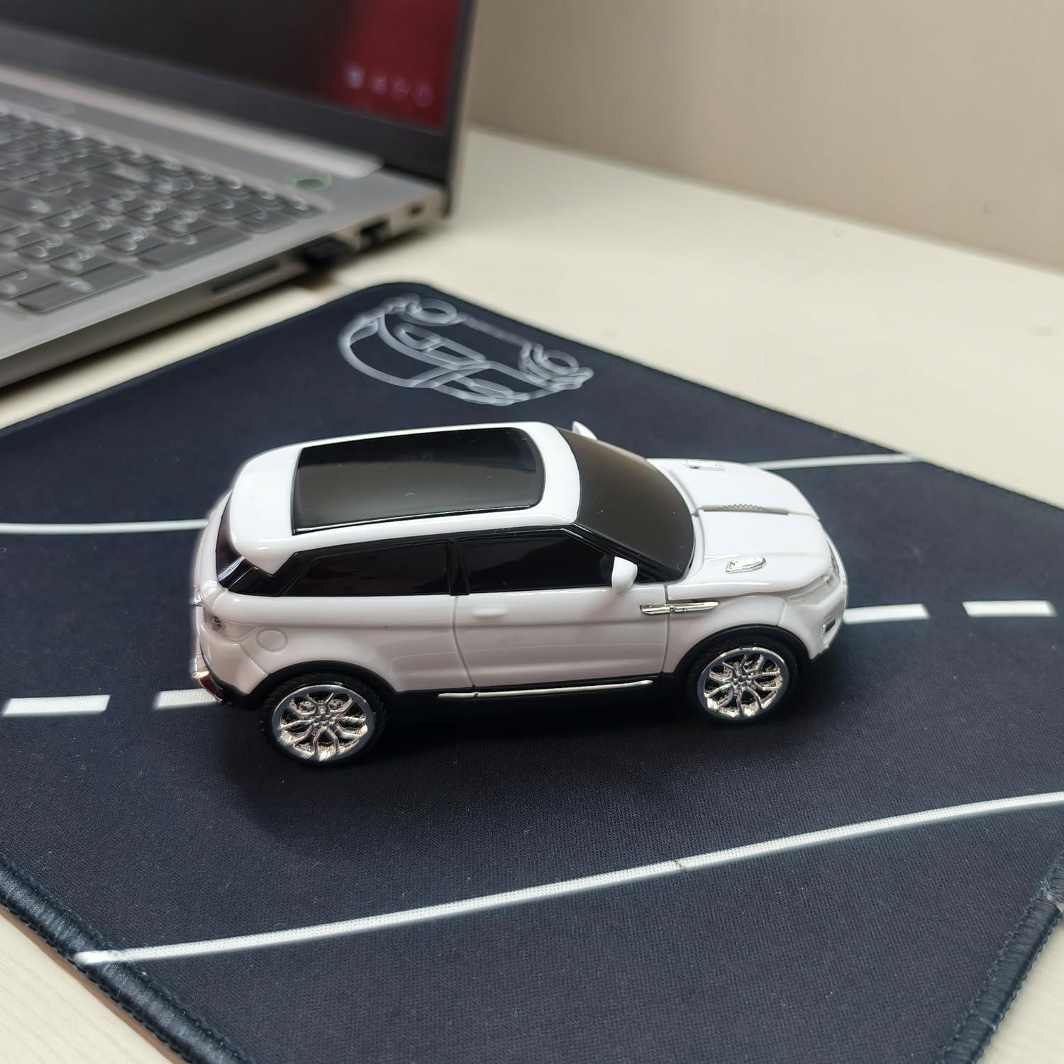 Ratón Inalámbrico USB SUV Deportivo con LED - Blanco