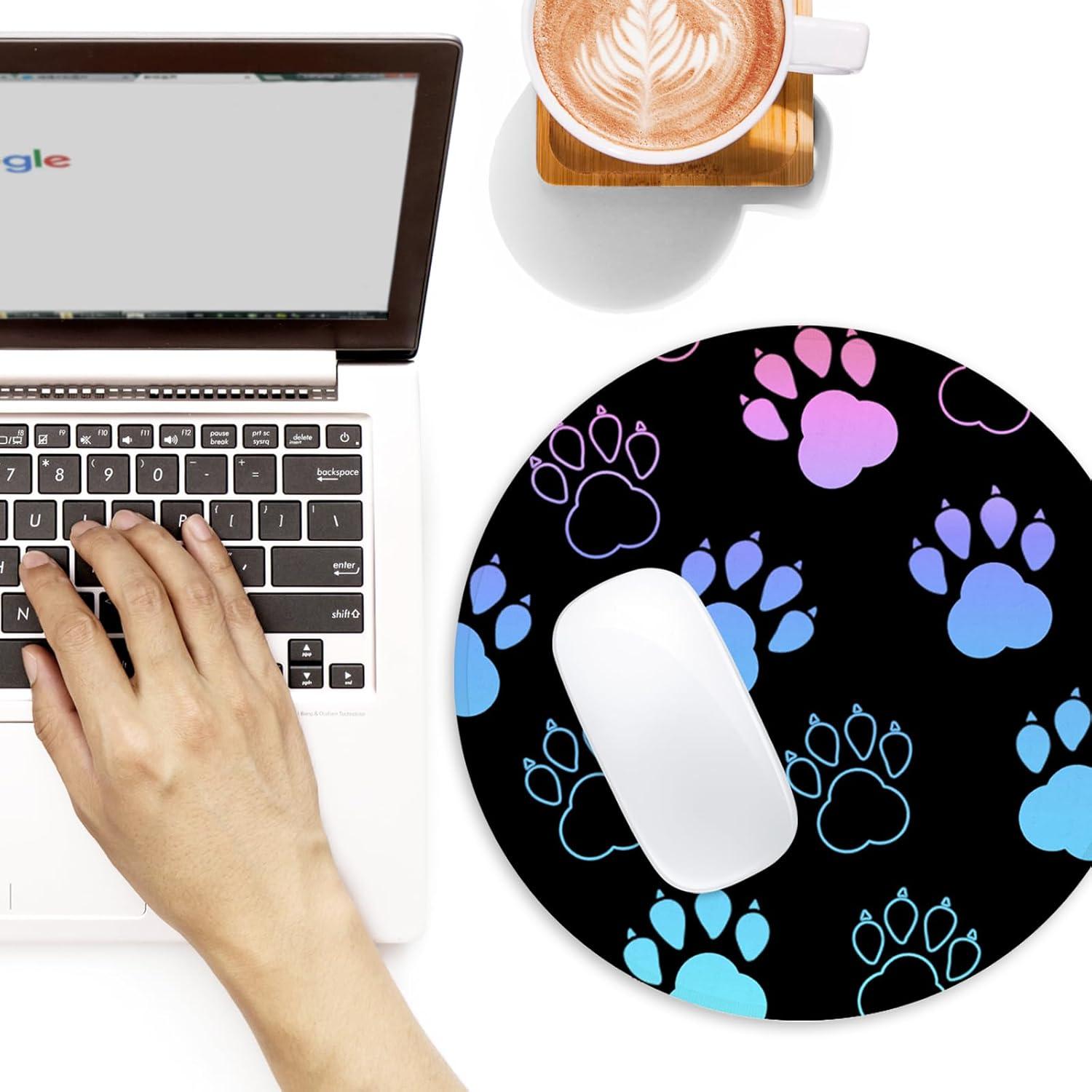 Alfombrilla de Ratón Redonda Adastrah Huella de Perro 22 cm