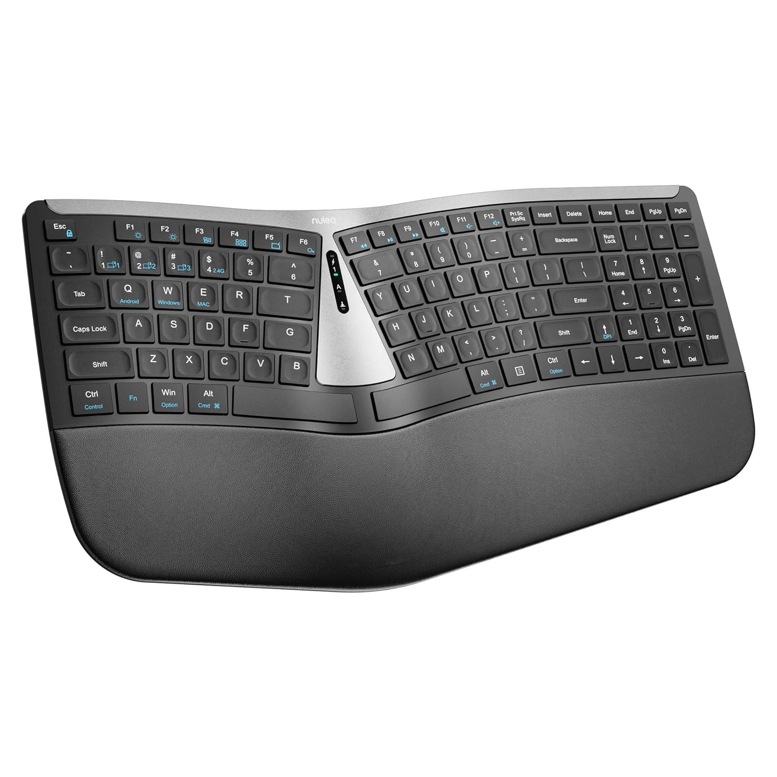 Teclado Ergonómico Inalámbrico Nulea RT07B - Conectividad Bluetooth y USB-C