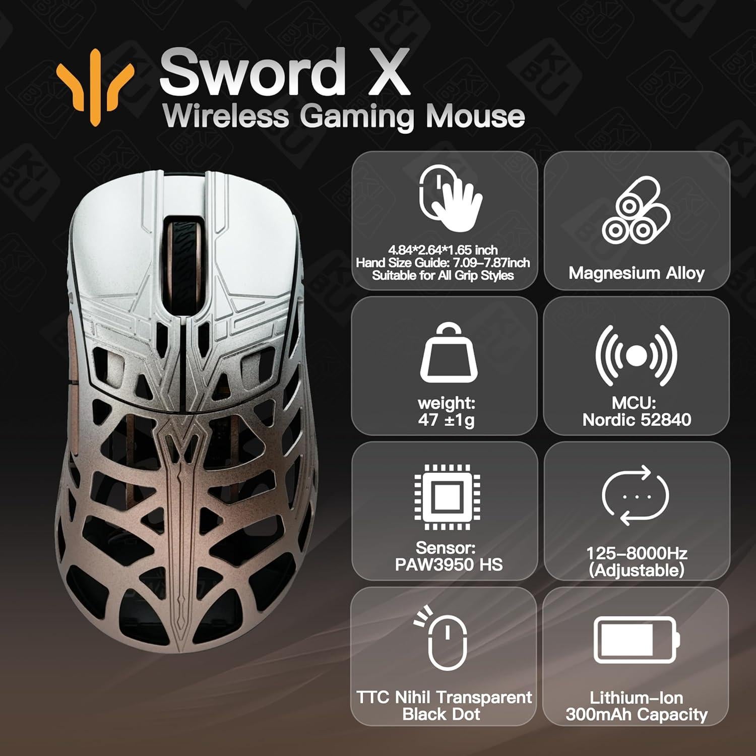 Ratón Gaming Inalámbrico KEEBMONKEY Sword X 50-30000 DPI