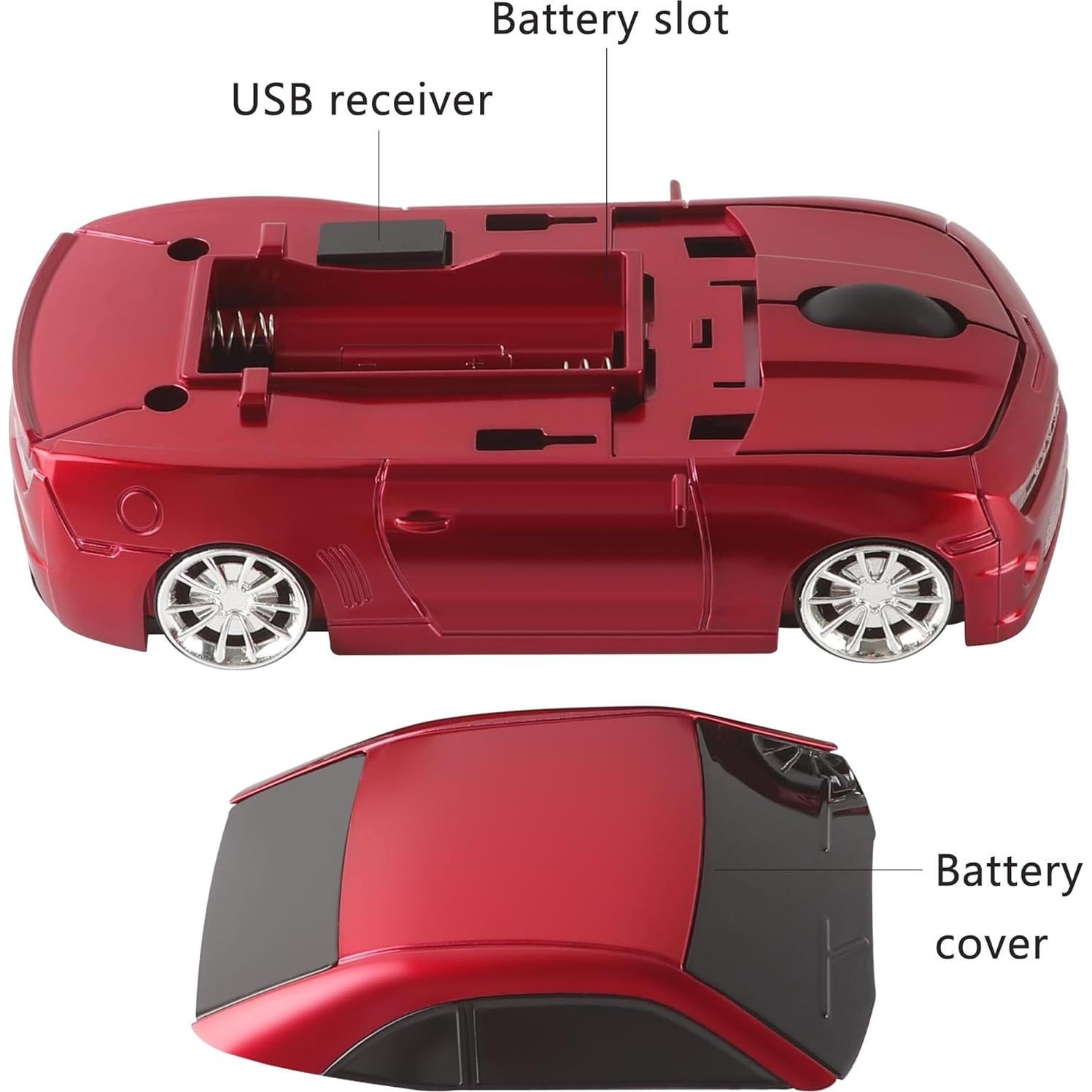 Ratón Inalámbrico Ergonómico Samudgate Rojo 2.4GHz Mini