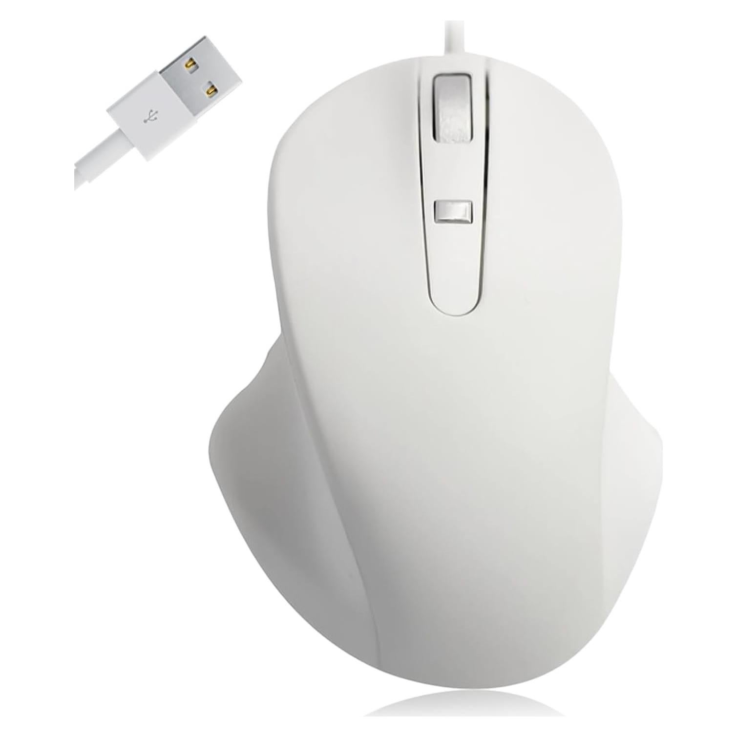 Ratón USB-A Matias M20W Ergonómico Blanco para PC y Mac
