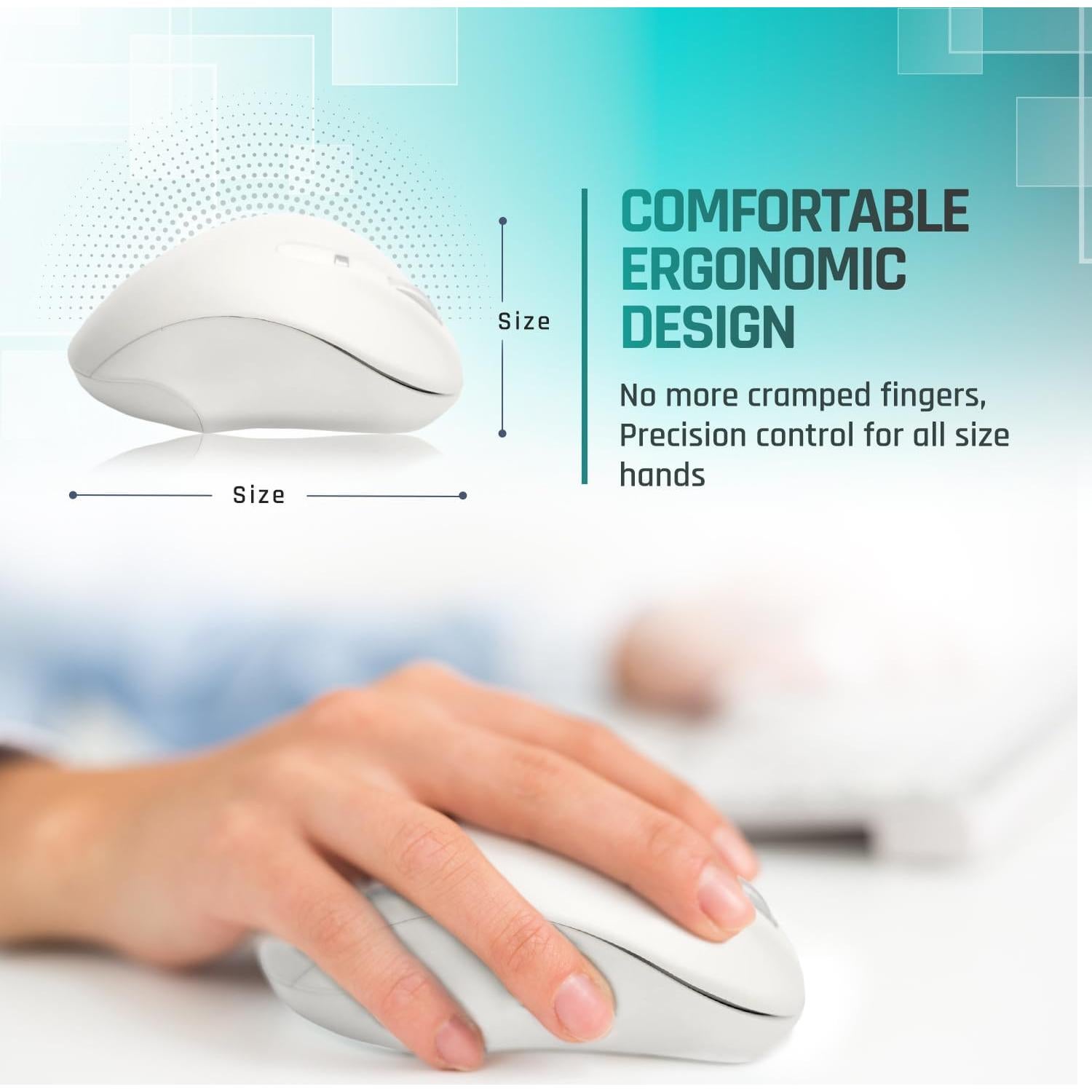 Ratón USB-A Matias M20W Ergonómico Blanco para PC y Mac