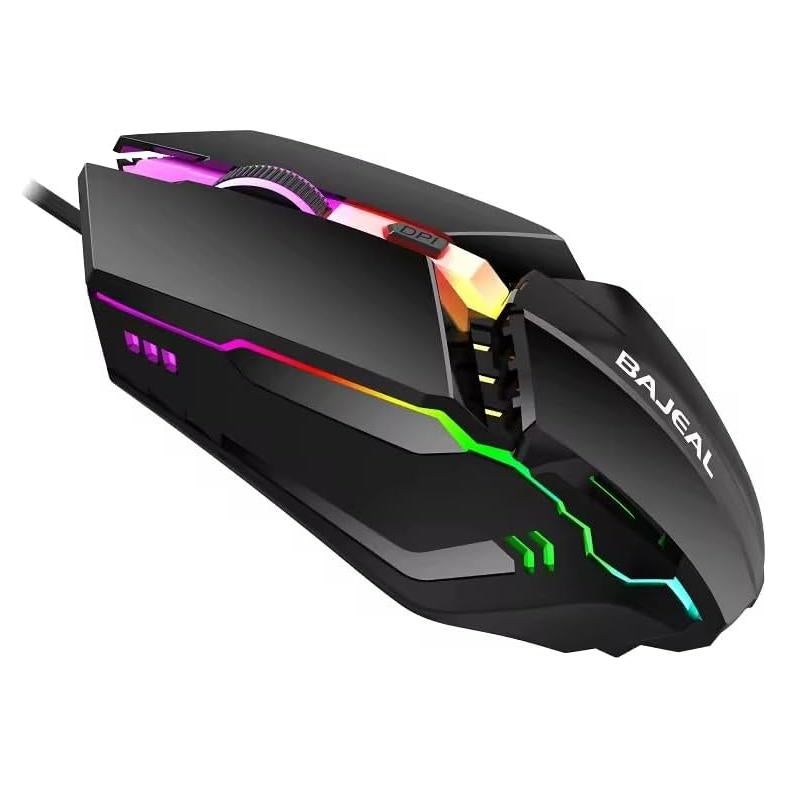 Ratón Gaming Óptico Bajeal RGB 1200-1600 DPI Ergonómico
