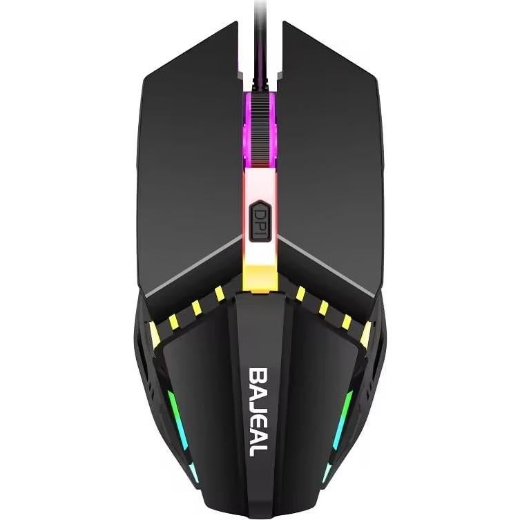 Ratón Gaming Óptico Bajeal RGB 1200-1600 DPI Ergonómico