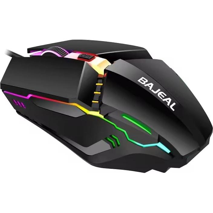 Ratón Gaming Óptico Bajeal RGB 1200-1600 DPI Ergonómico