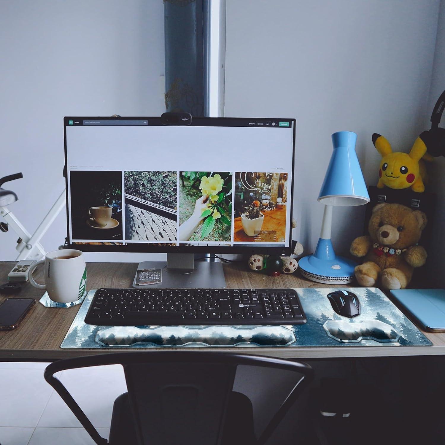 Alfombrilla de Ratón Grande Ergonómica Mxfdegf + Reposamuñecas