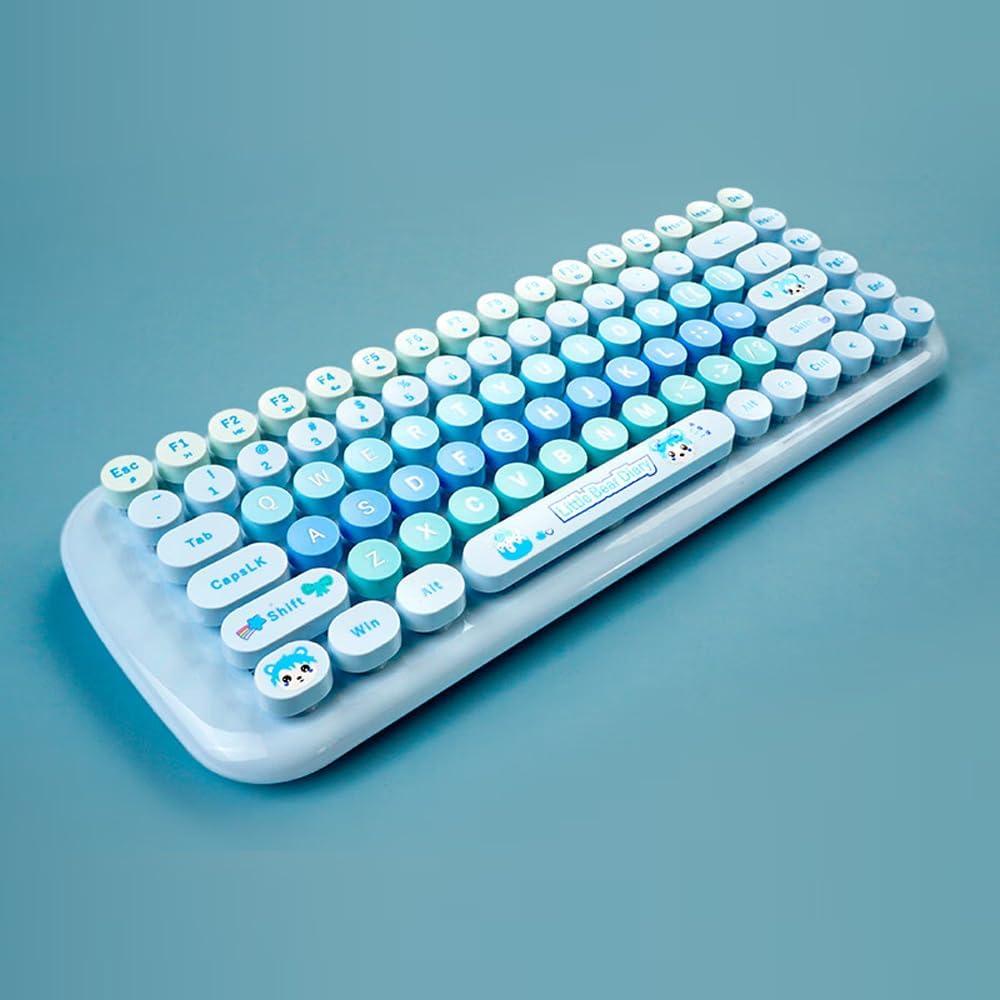 Combo Teclado y Ratón Inalámbrico TZBBL Estilo Retro Multicolor