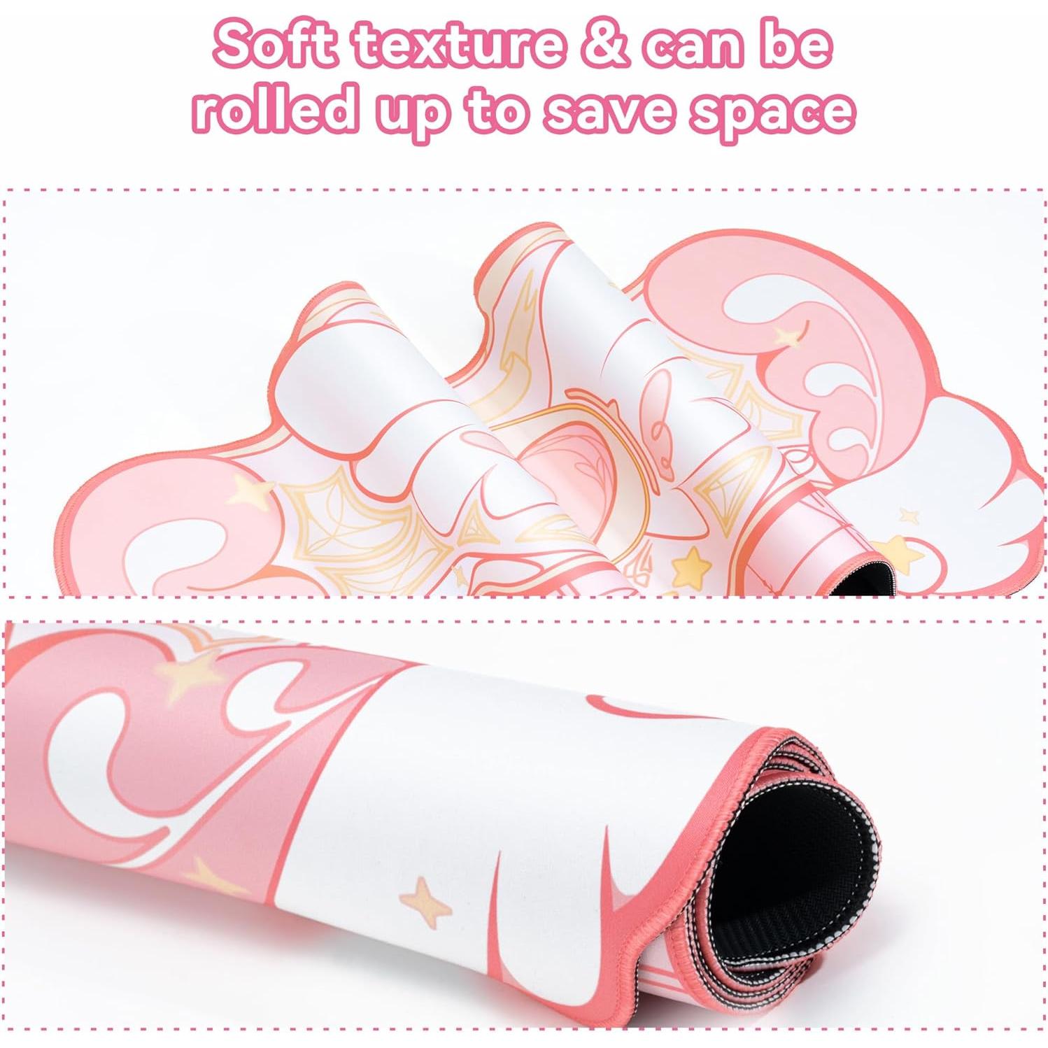 Alfombrilla de Ratón y Soporte de Muñeca GeekShare Estrella Rosa