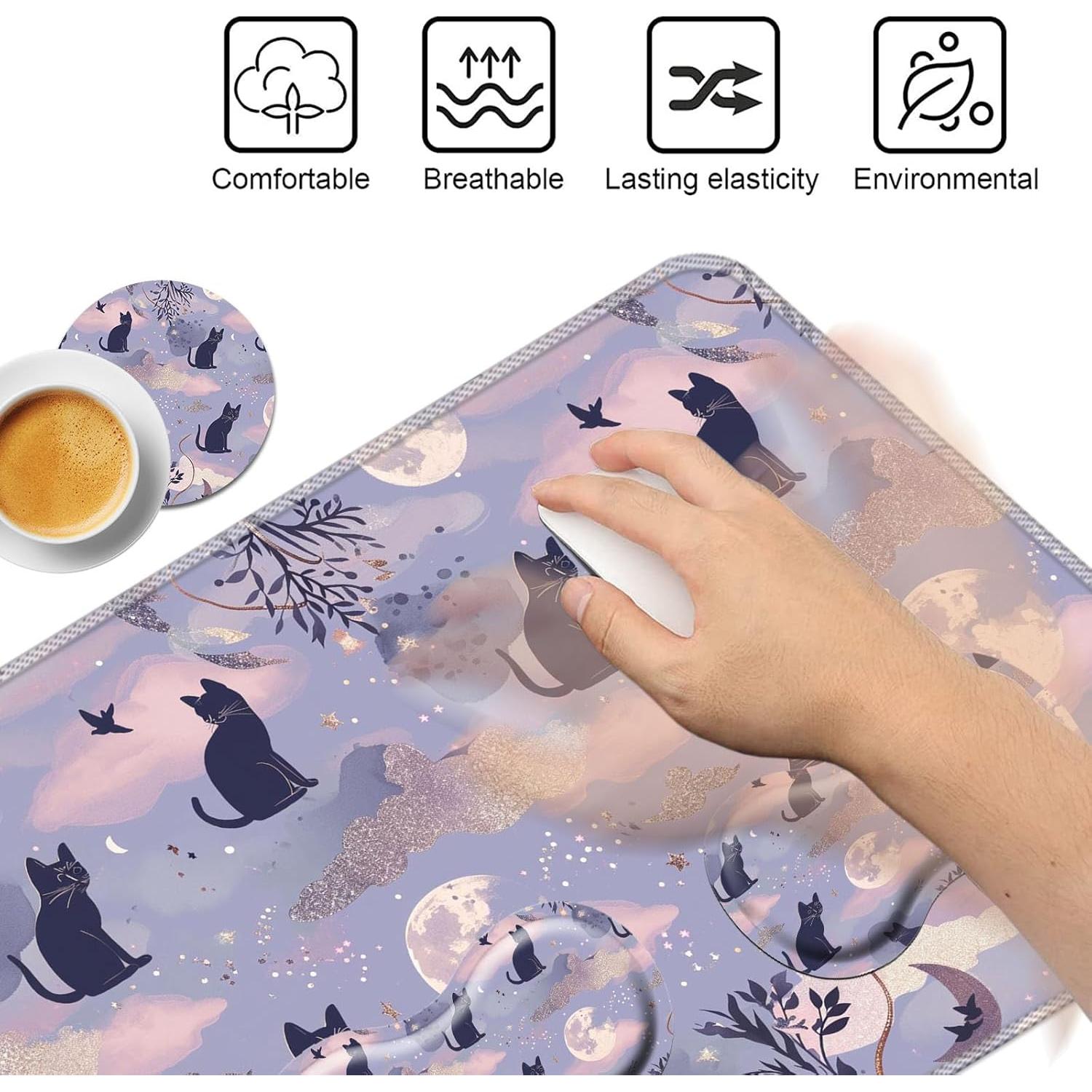 Conjunto de Alfombrilla de Teclado y Ratón RUUHLJLET Ergonómico