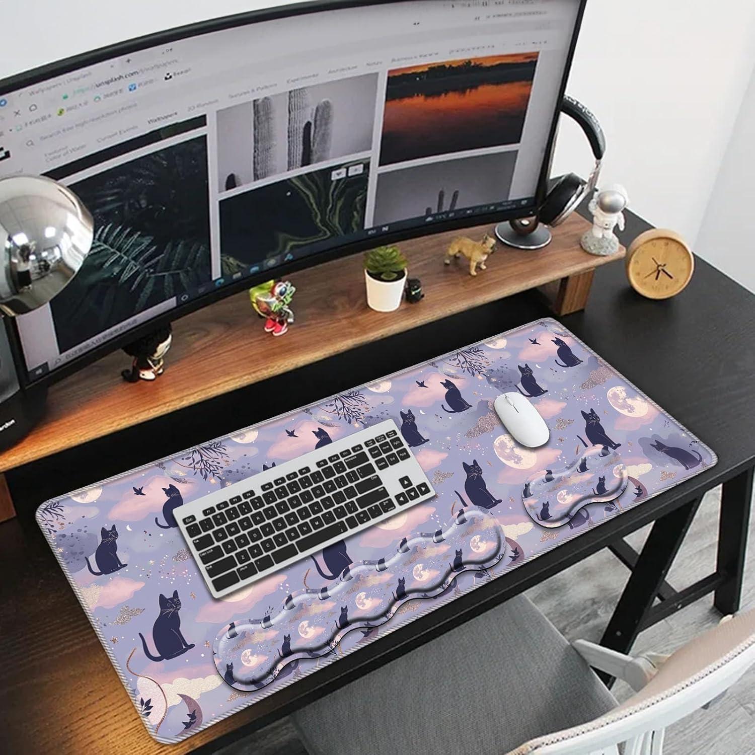 Conjunto de Alfombrilla de Teclado y Ratón RUUHLJLET Ergonómico