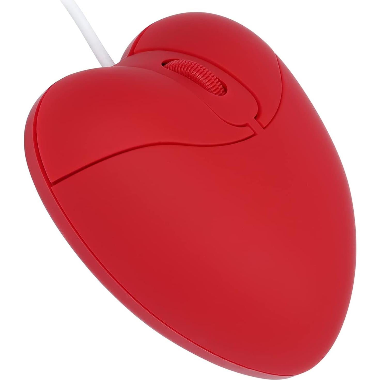 Ratón con cable GUGUELEC rojo corazón USB óptico 800 DPI