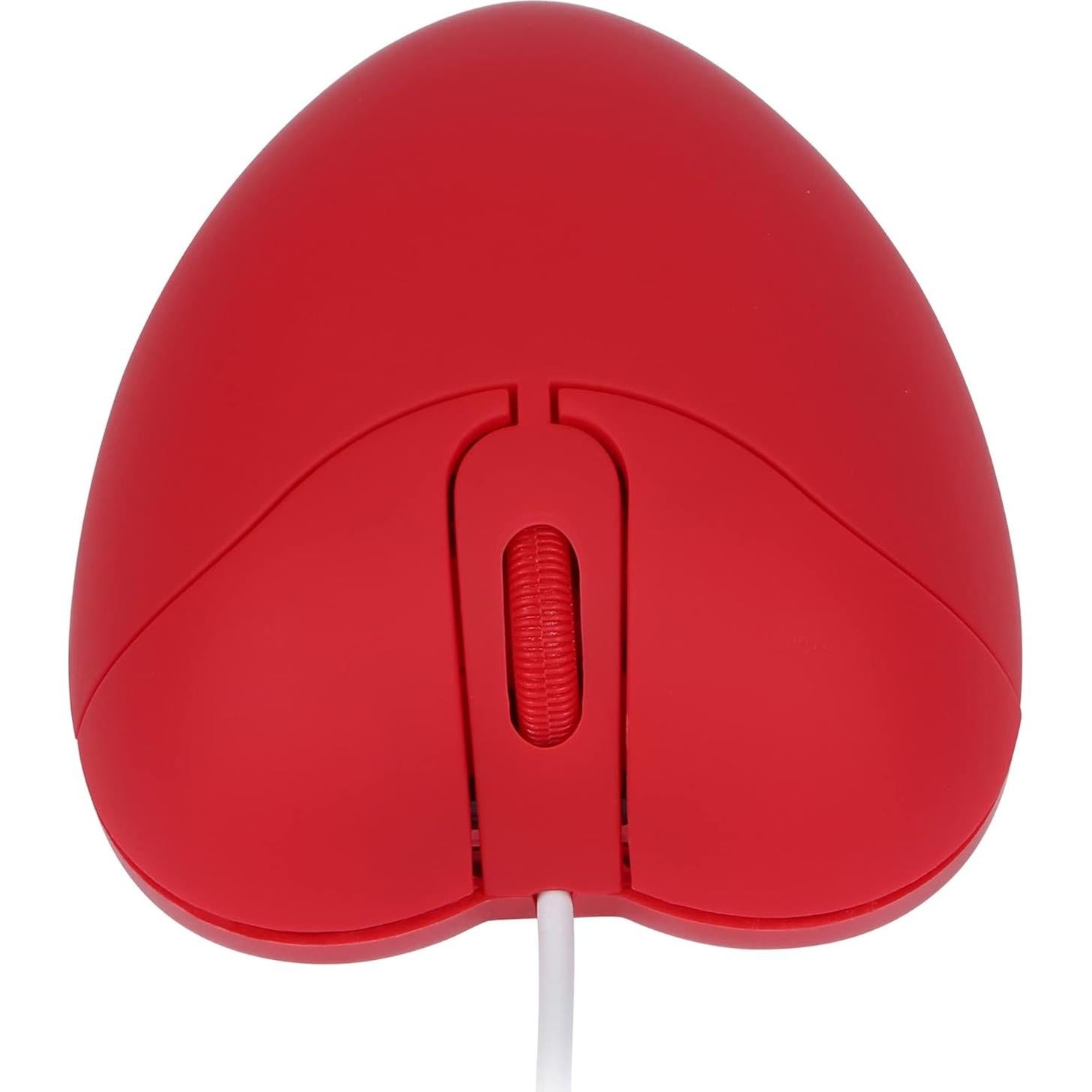 Ratón con cable GUGUELEC rojo corazón USB óptico 800 DPI