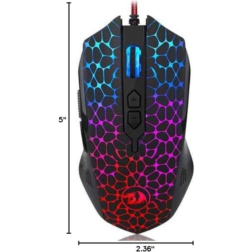 Mouse Gaming Redragon M716 Inquisitor RGB 10000 DPI Oro
