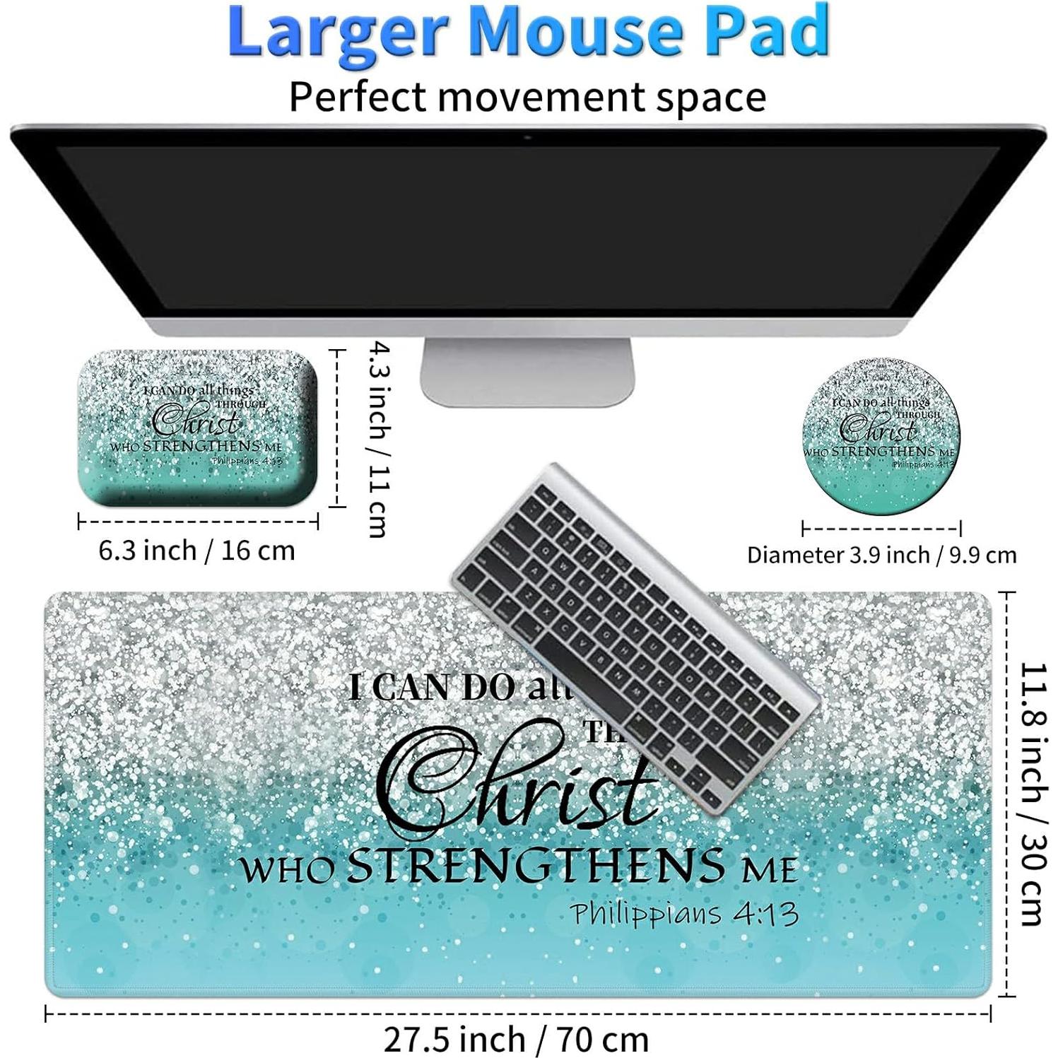 Alfombrilla de Ratón Ergonómica BPQOJB con Reposamuñecas Azul