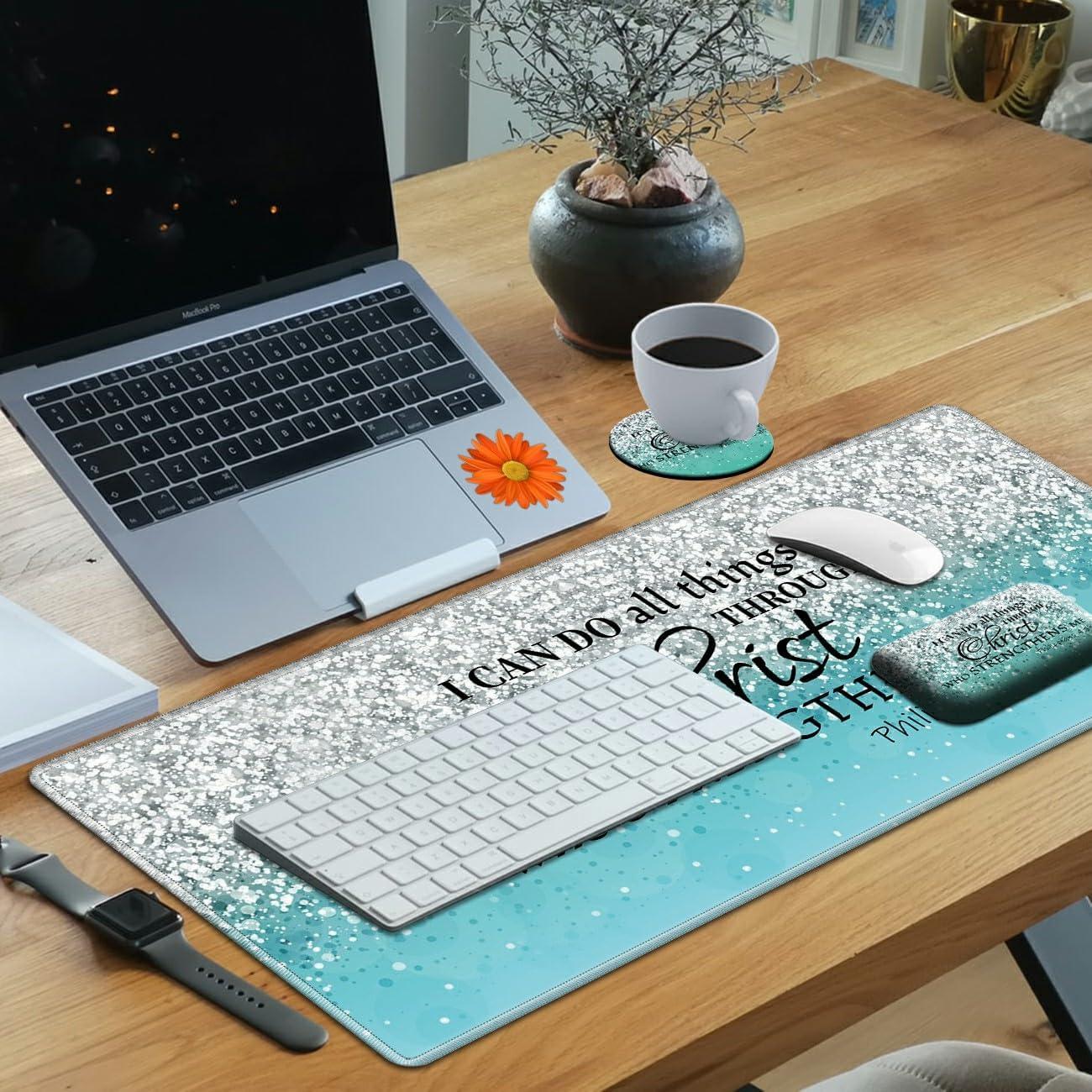 Alfombrilla de Ratón Ergonómica BPQOJB con Reposamuñecas Azul