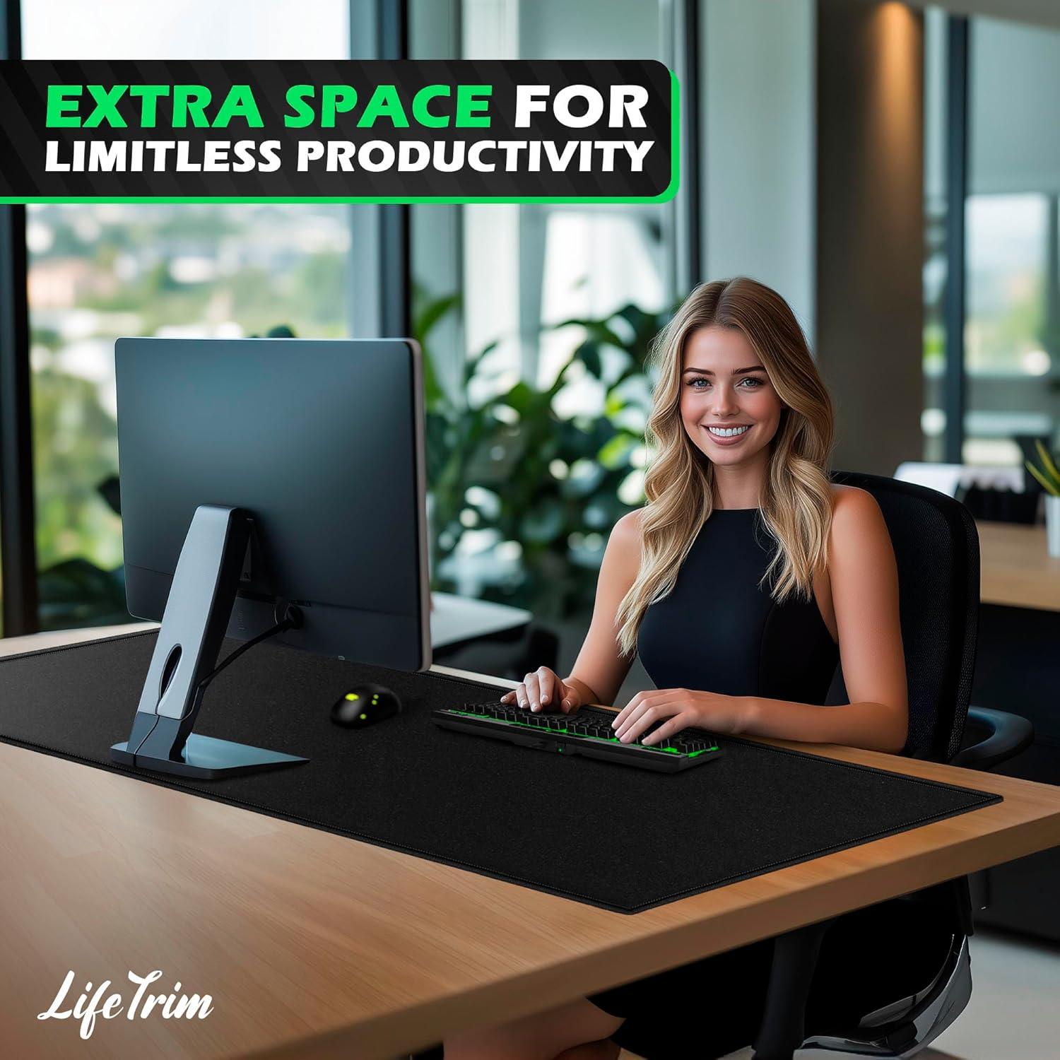 Alfombrilla de Ratón XXL LifeTrim 55x23cm 5mm Negra