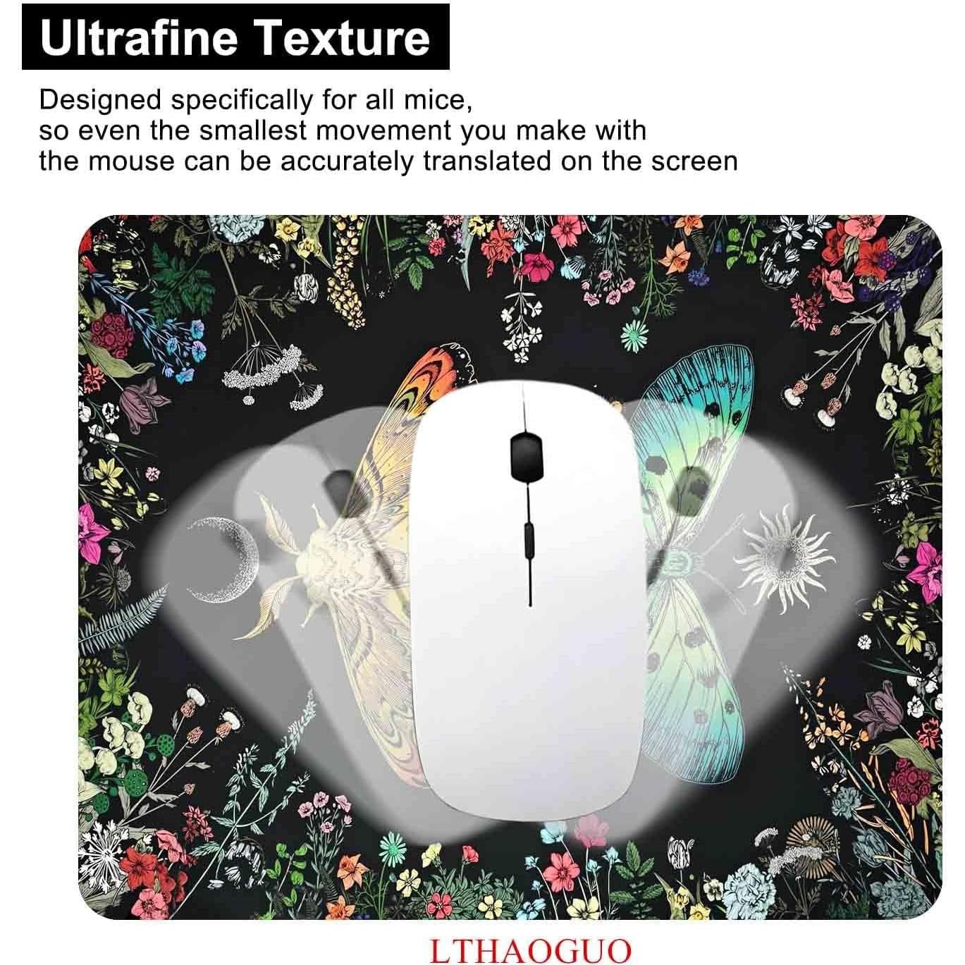 Alfombrilla de Ratón LTHAOGUO Mariposa Boho Antideslizante 240x200mm