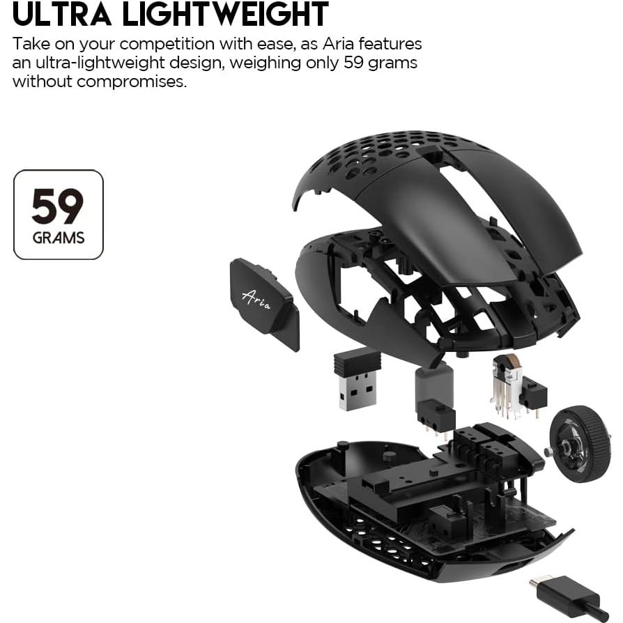 Ratón Gaming Inalámbrico Fantech Aria XD7 26000 DPI Negro