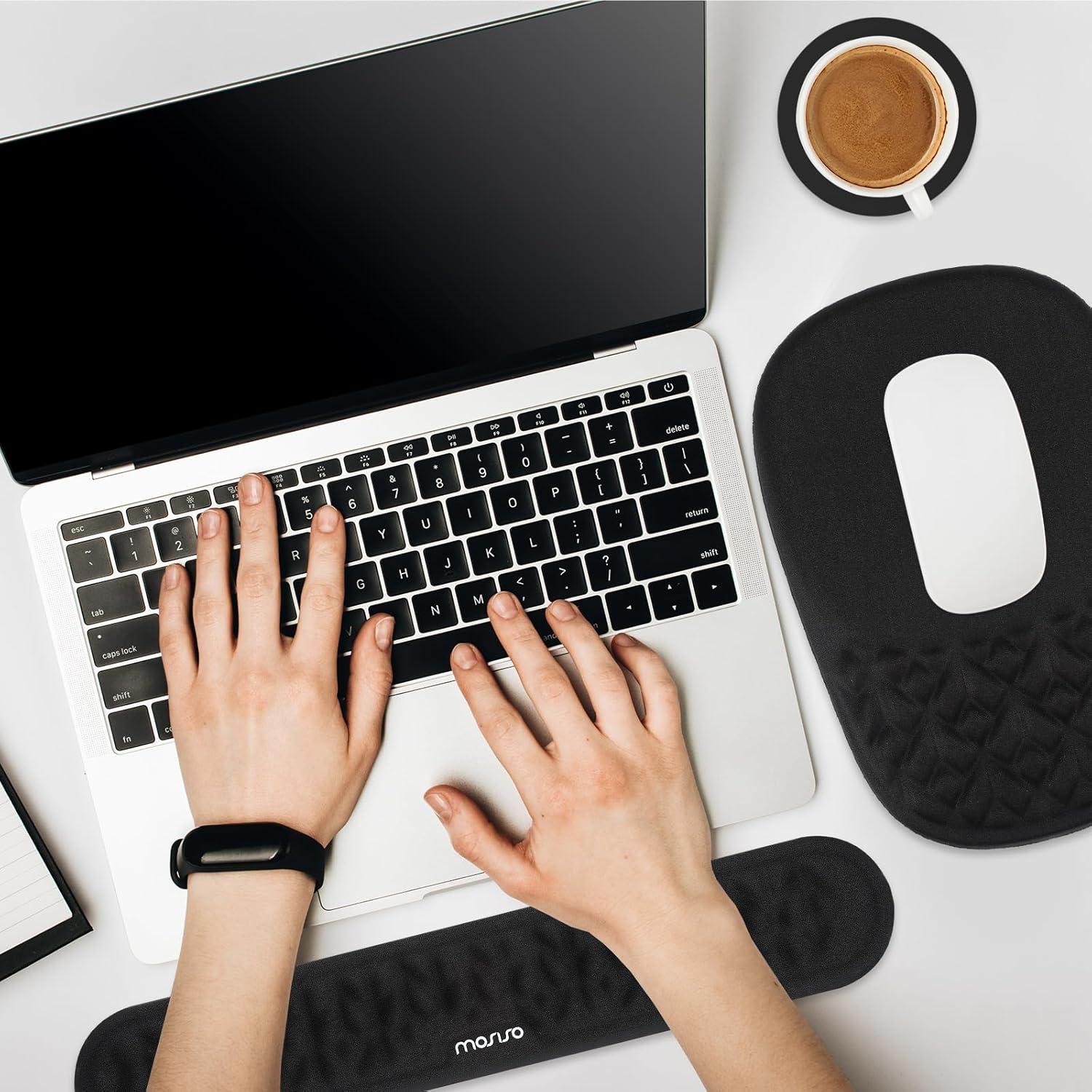 Reposamuñecas Ergonómico MOSISO para Teclado y Mousepad Negro