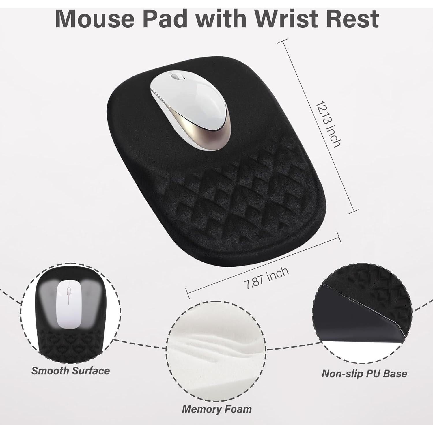 Reposamuñecas Ergonómico MOSISO para Teclado y Mousepad Negro