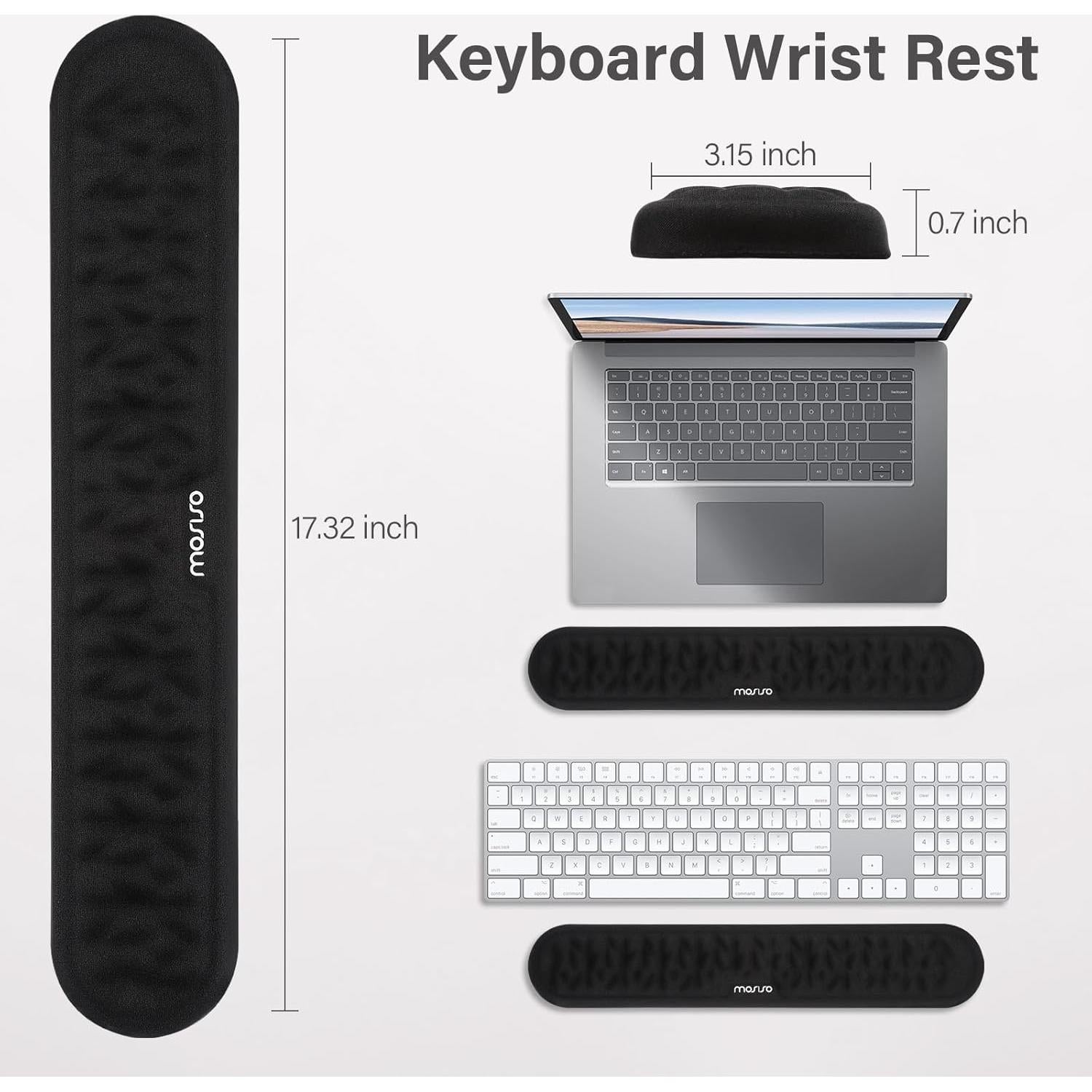 Reposamuñecas Ergonómico MOSISO para Teclado y Mousepad Negro