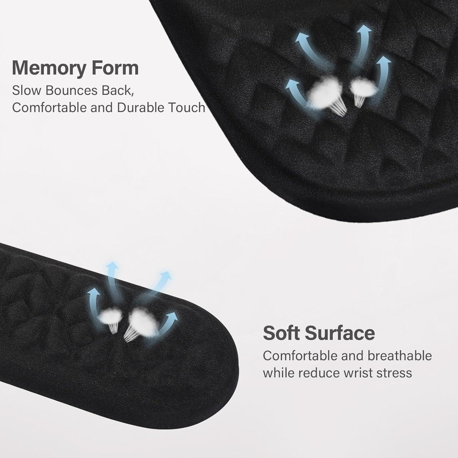 Reposamuñecas Ergonómico MOSISO para Teclado y Mousepad Negro