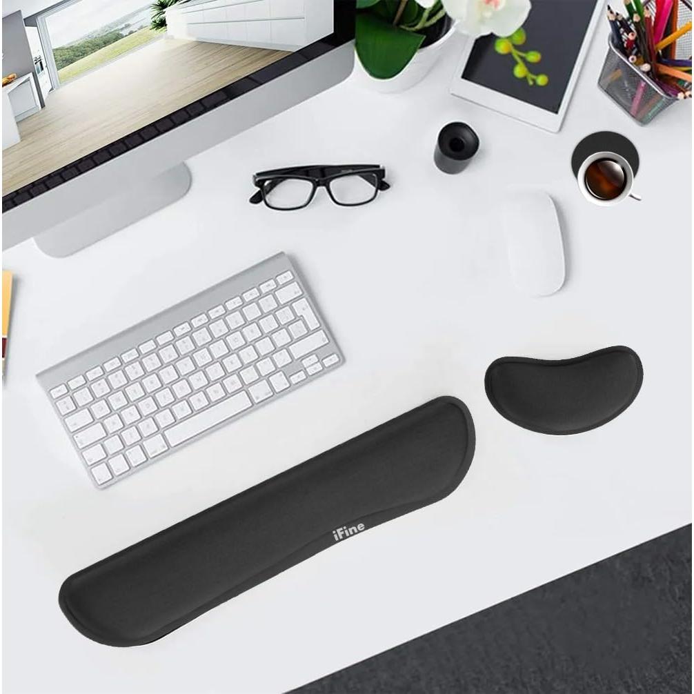 Conjunto Almohadillas Ergonómicas iFine para Teclado y Ratón