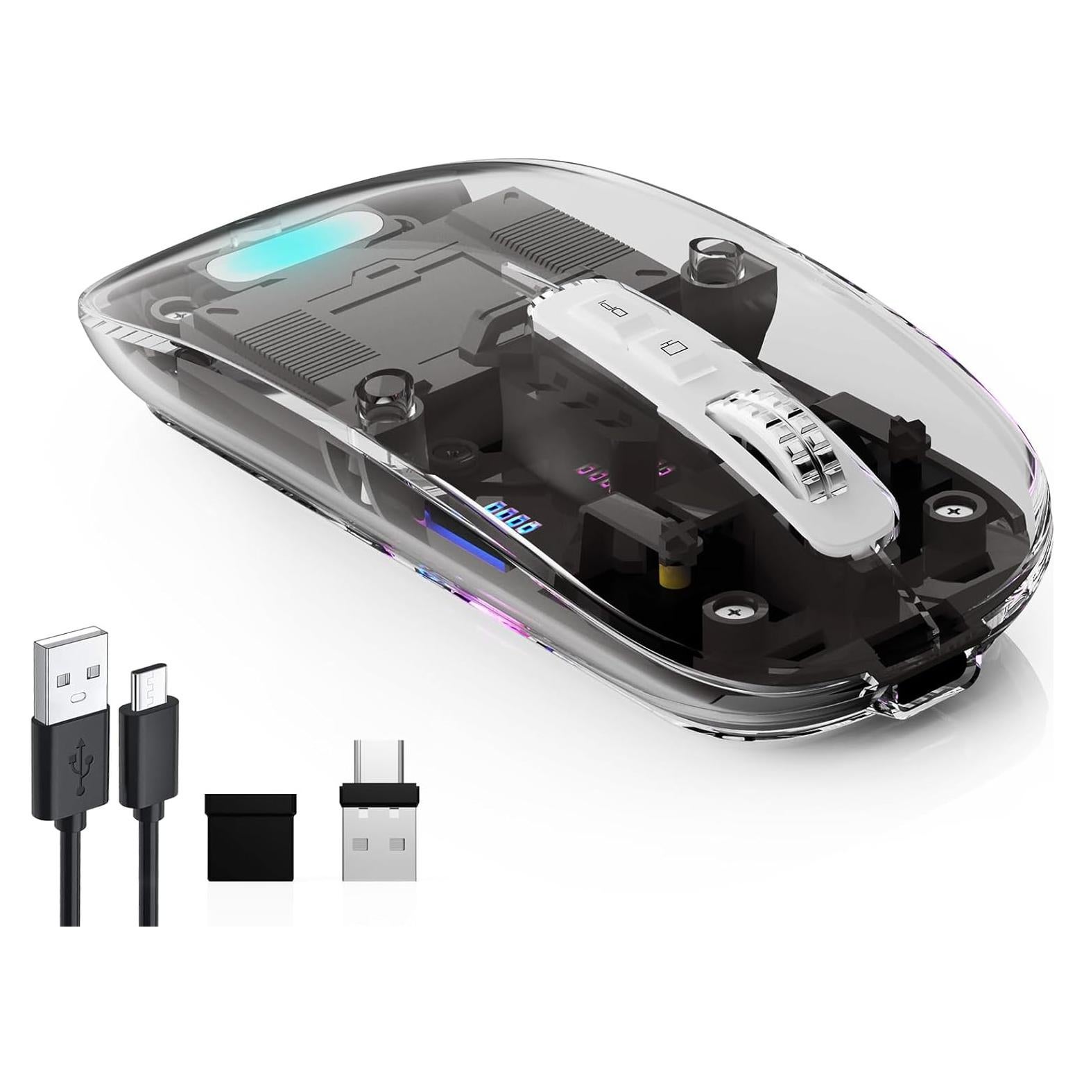 Ratón Inalámbrico Bluetooth Vxeei Transparente Recargable