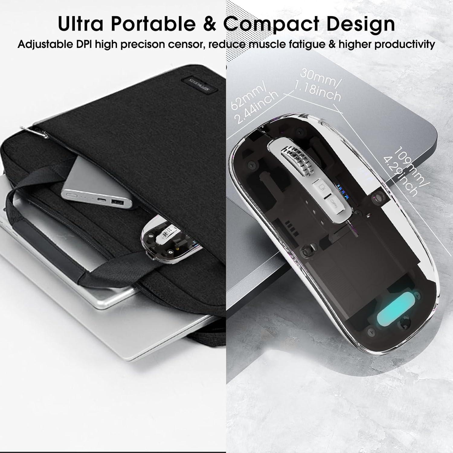 Ratón Inalámbrico Bluetooth Vxeei Transparente Recargable