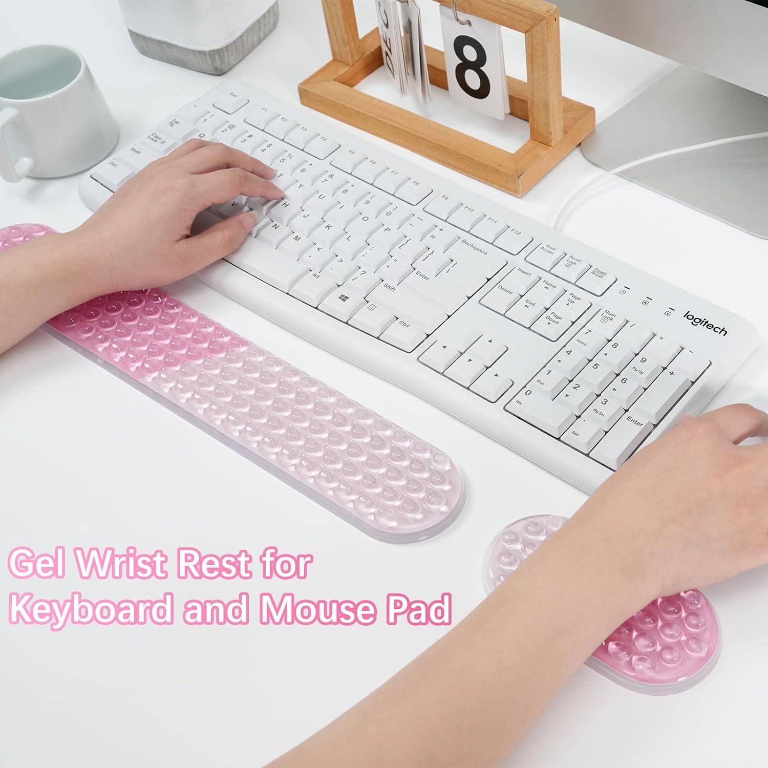 Reposamuñecas de Gel MOSISO Ergonomico Rosa 39.5x6.5cm