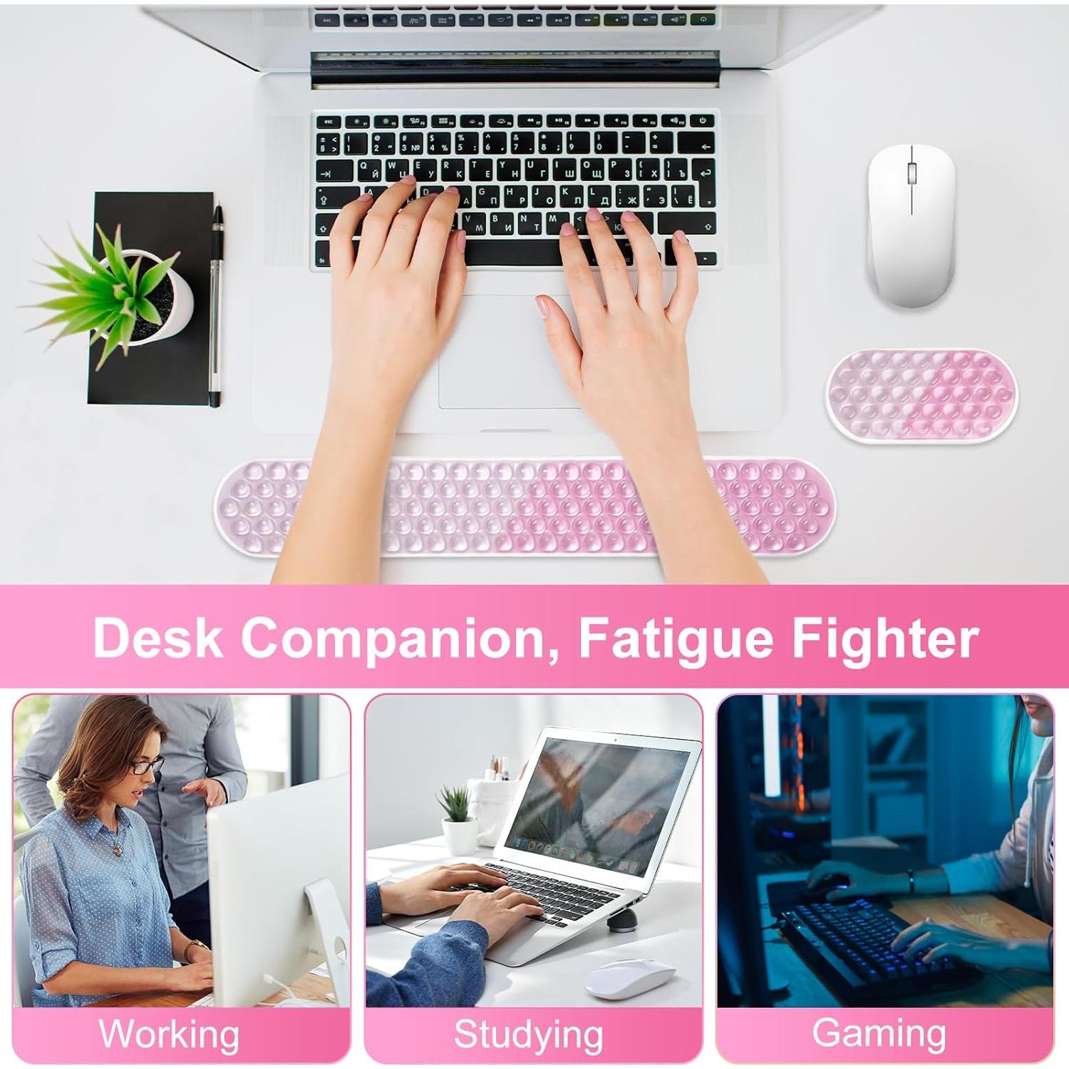 Reposamuñecas de Gel MOSISO Ergonomico Rosa 39.5x6.5cm