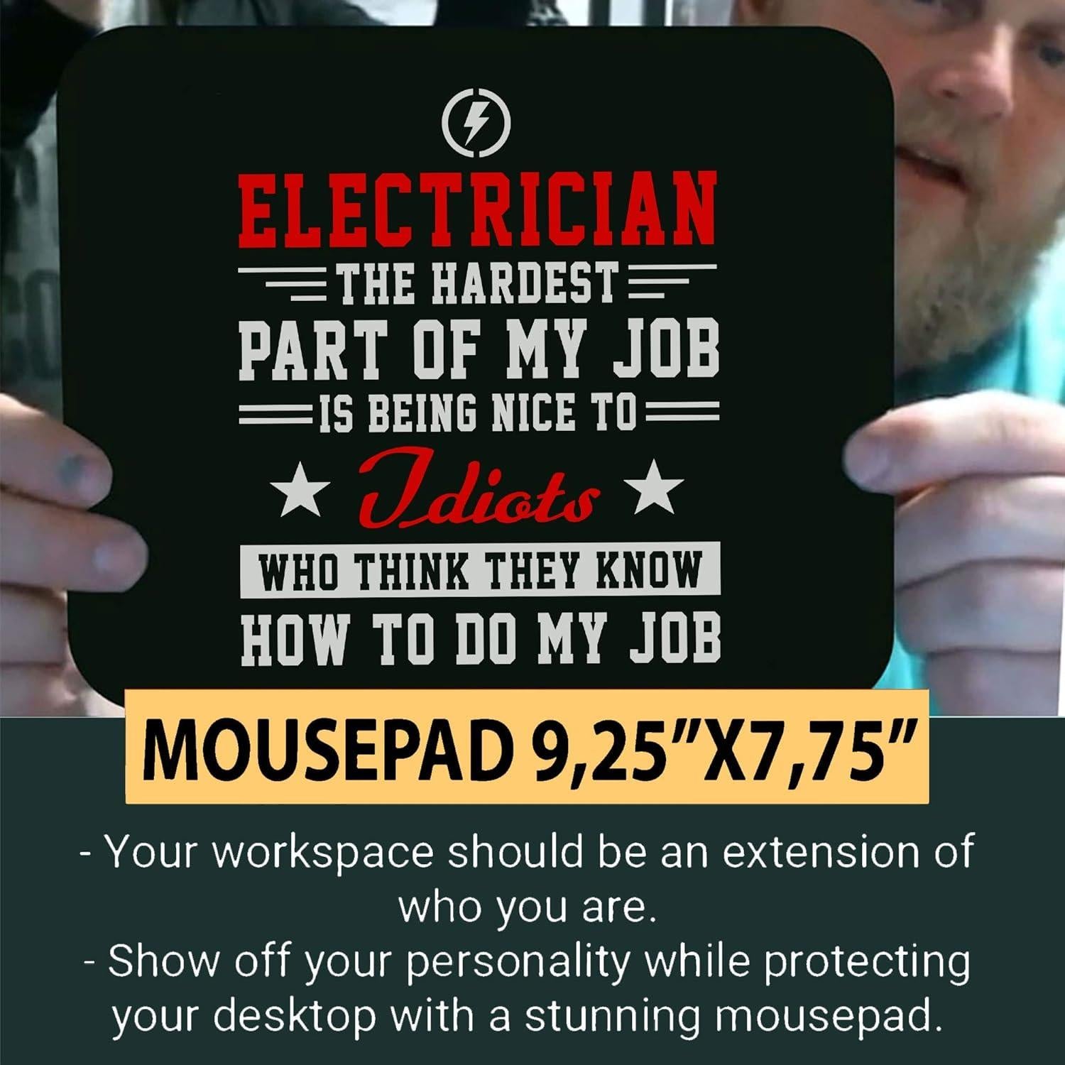 Mousepad Eléctrico FunnyLazy 23.5x19.7 cm Goma y Tela