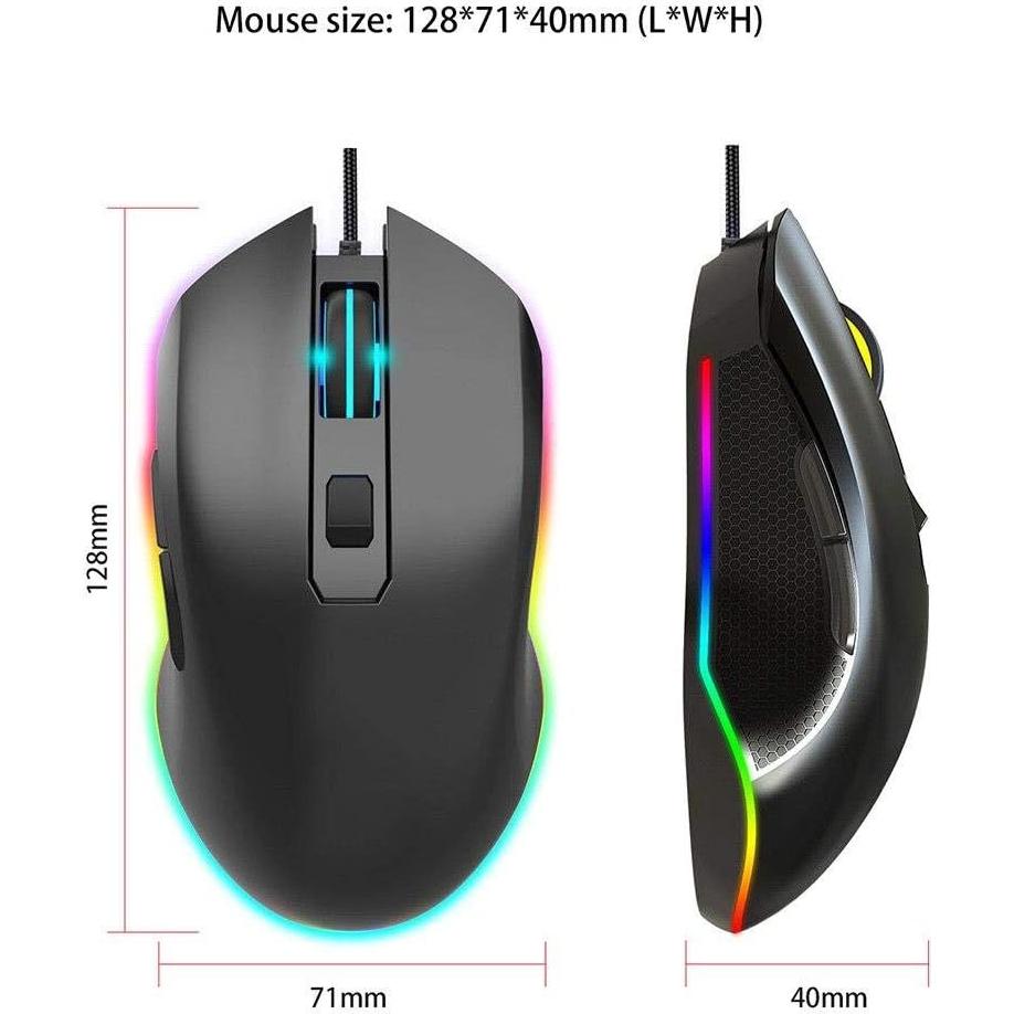 Ratón Gaming Live4Gadgets USB Ergonómico 6400DPI RGB