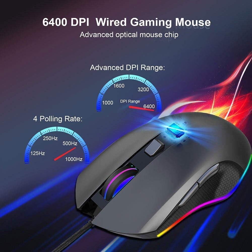 Ratón Gaming Live4Gadgets USB Ergonómico 6400DPI RGB