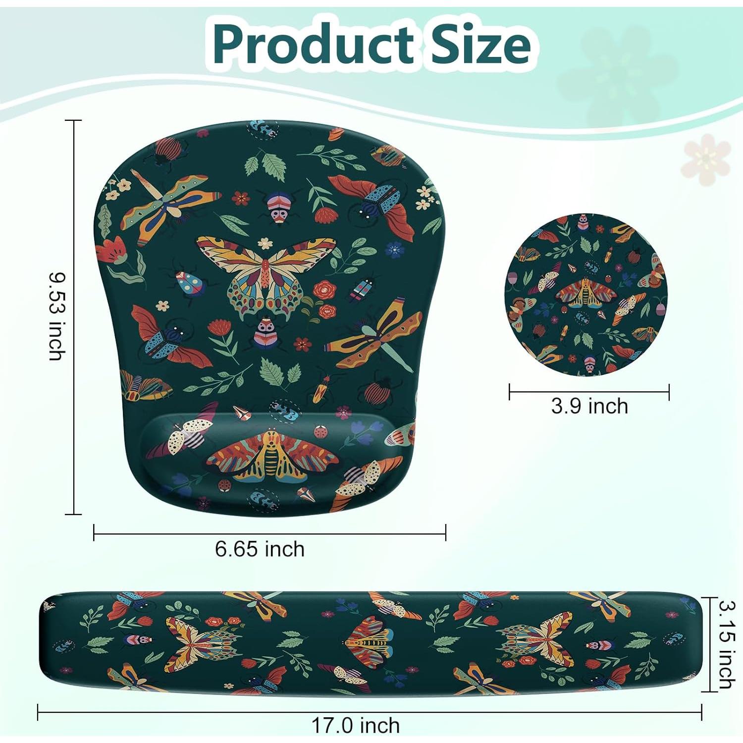 Almohadilla Ergonómica HAOCOO con Reposamuñecas y Posavasos