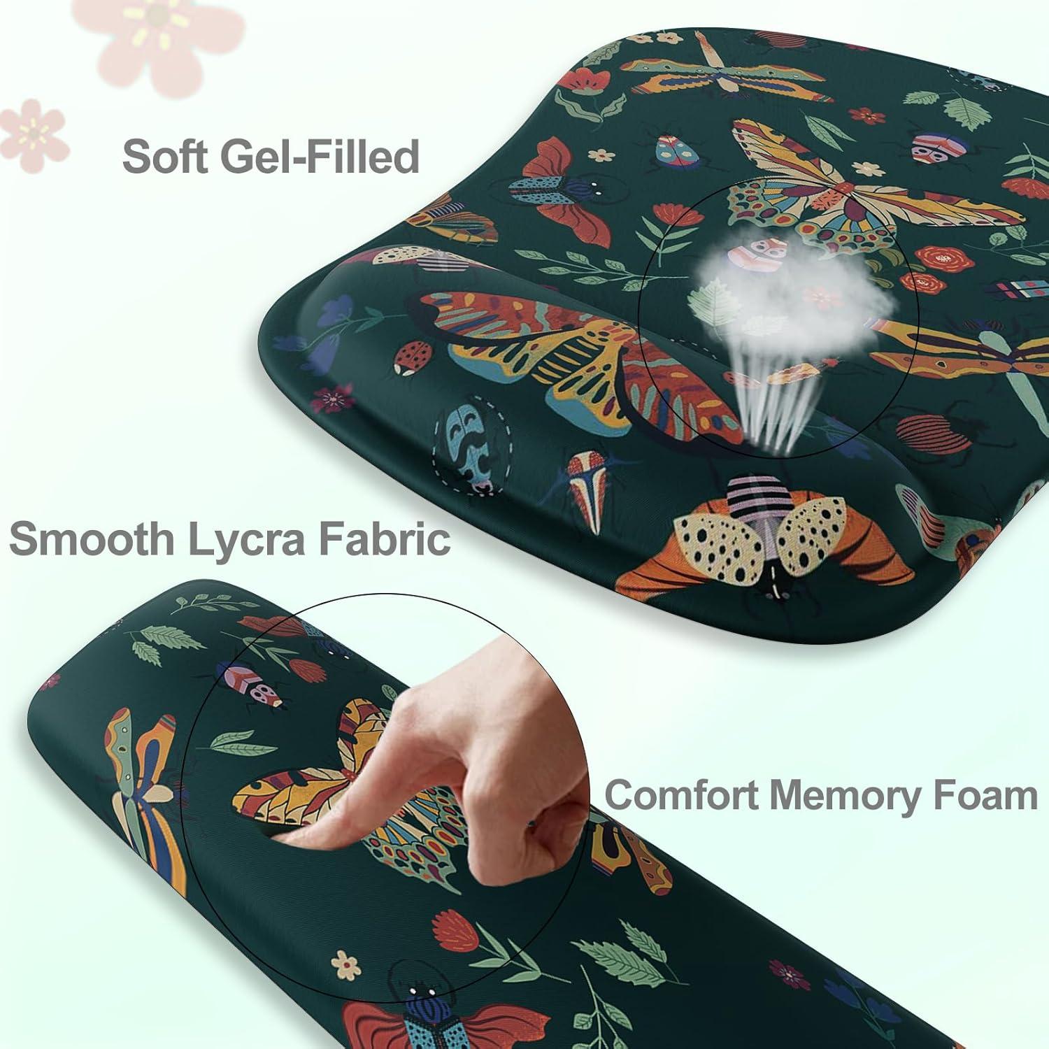 Almohadilla Ergonómica HAOCOO con Reposamuñecas y Posavasos