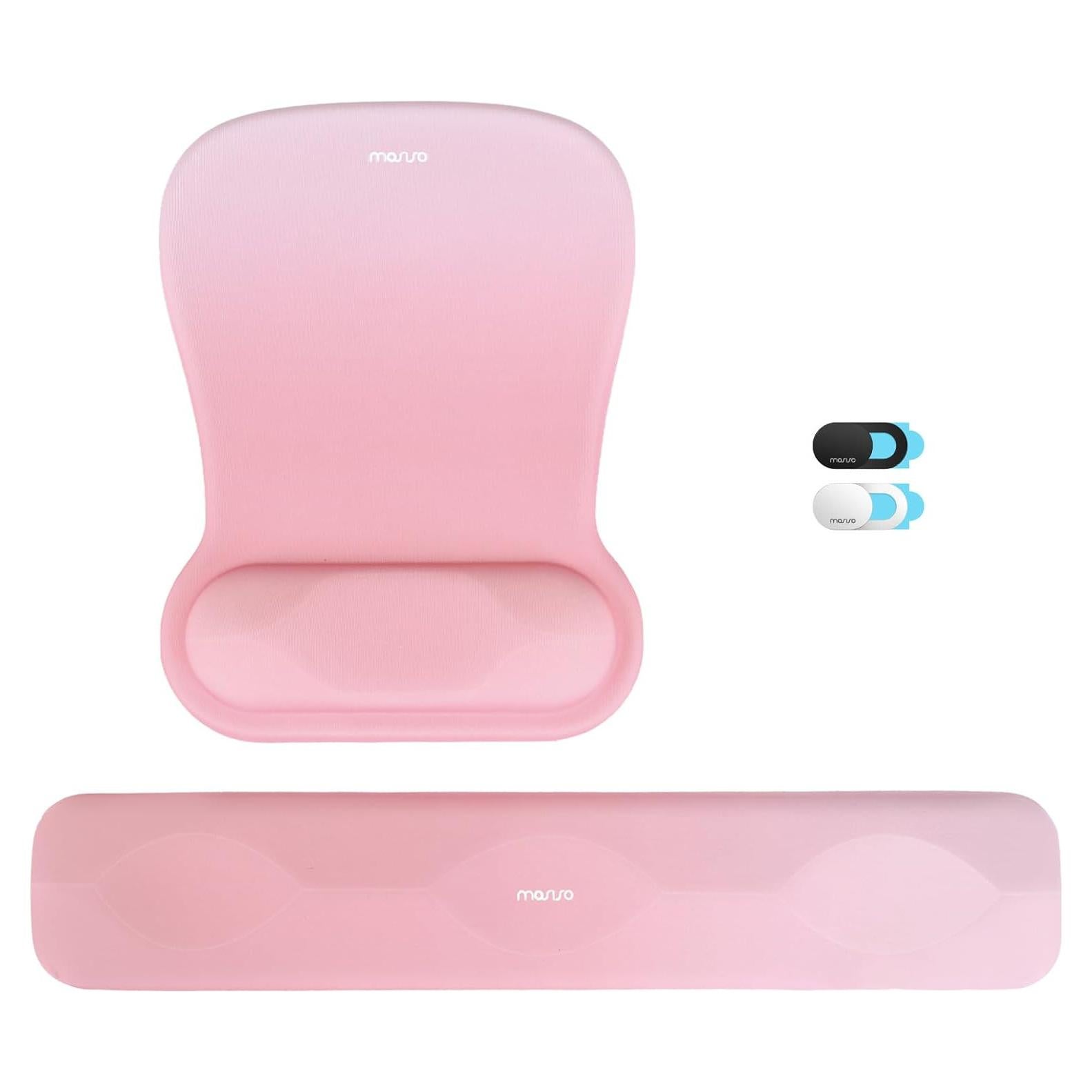 Soporte de Reposamuñecas Ergonómico MOSISO Rosa para Teclado y Ratón