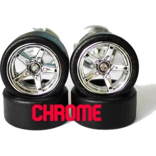 Juego de Ruedas Cromadas para Autos 1:64 Yallishop - 10 Piezas