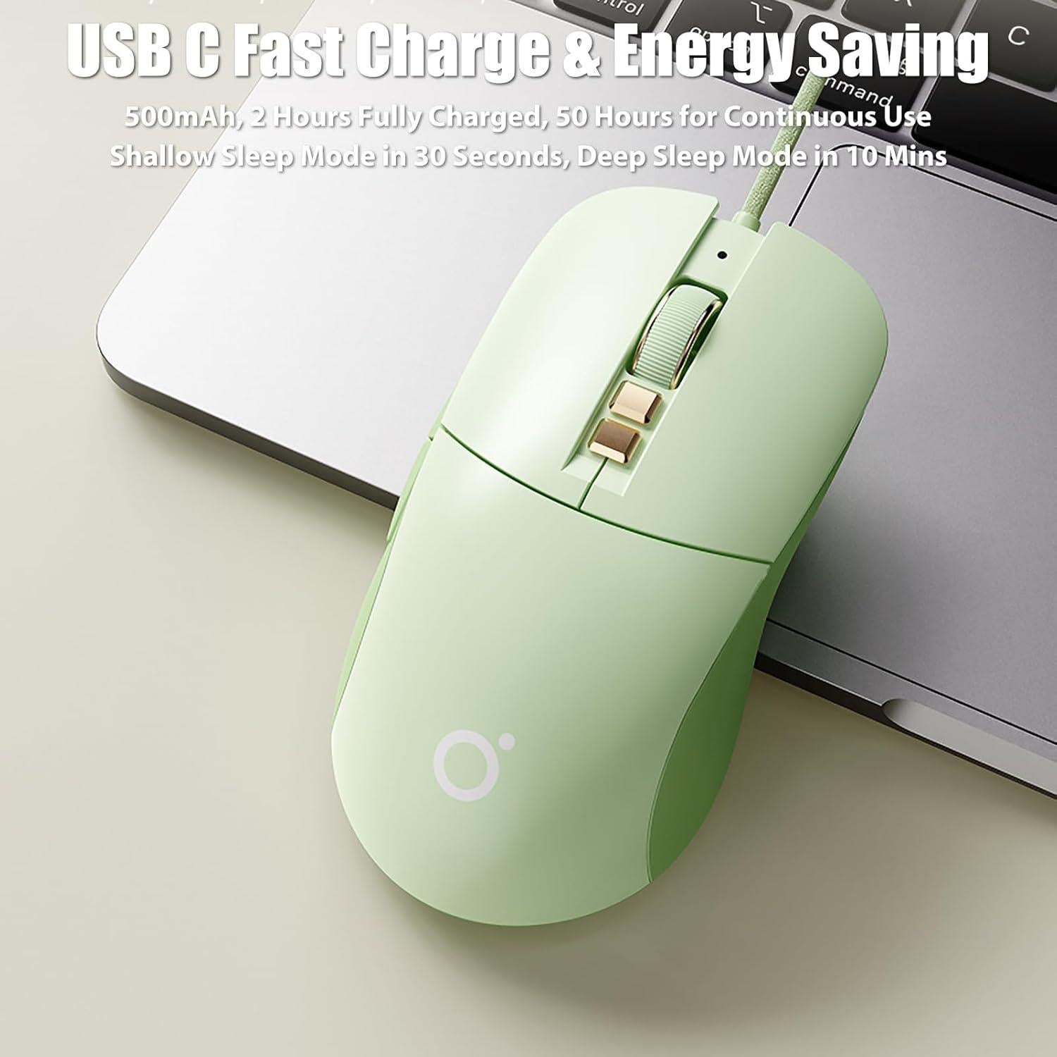 Ratón Gaming Inalámbrico TISHLED G309 2.4GHz/Bluetooth USB-C Verde