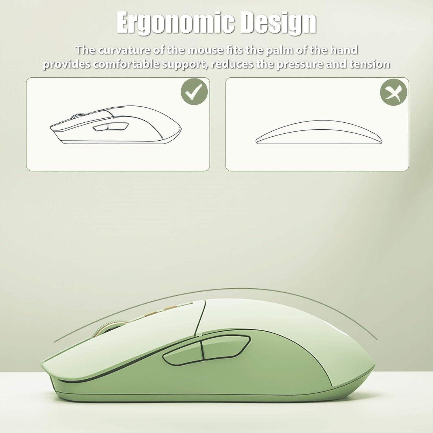 Ratón Gaming Inalámbrico TISHLED G309 2.4GHz/Bluetooth USB-C Verde